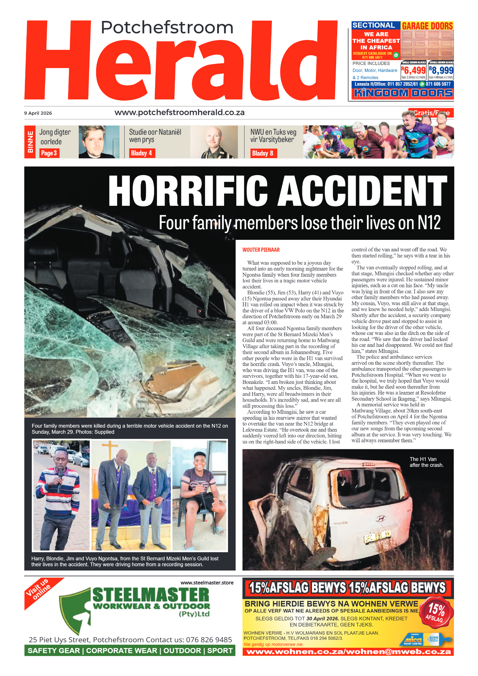 Potchefstroom Herald: 9 April 2026 page 1