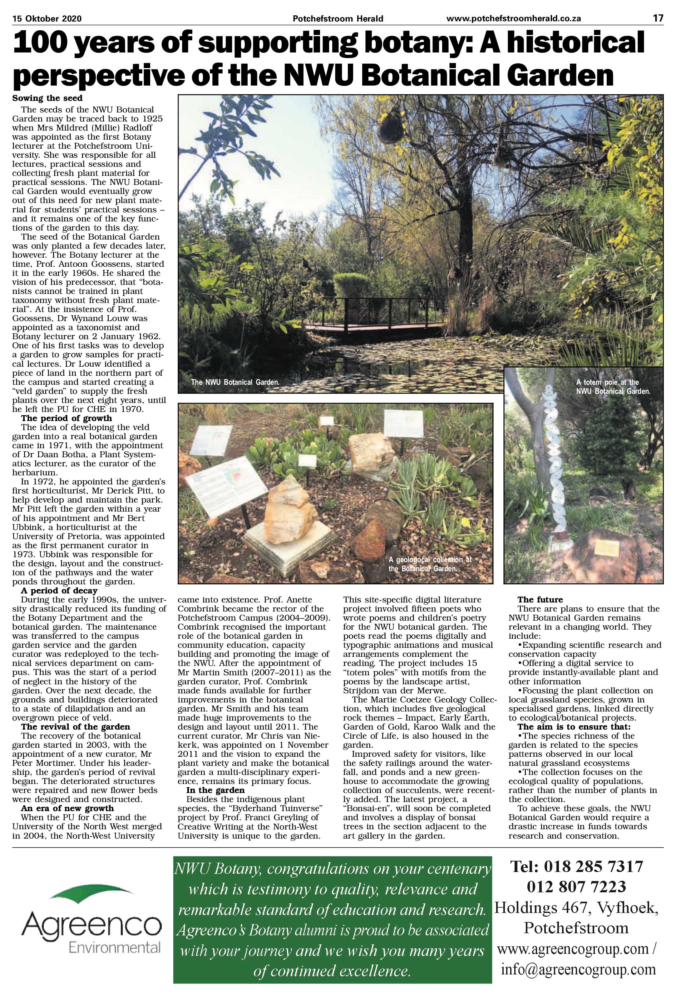 NWU Botaniese tuin 100 jaar page 9