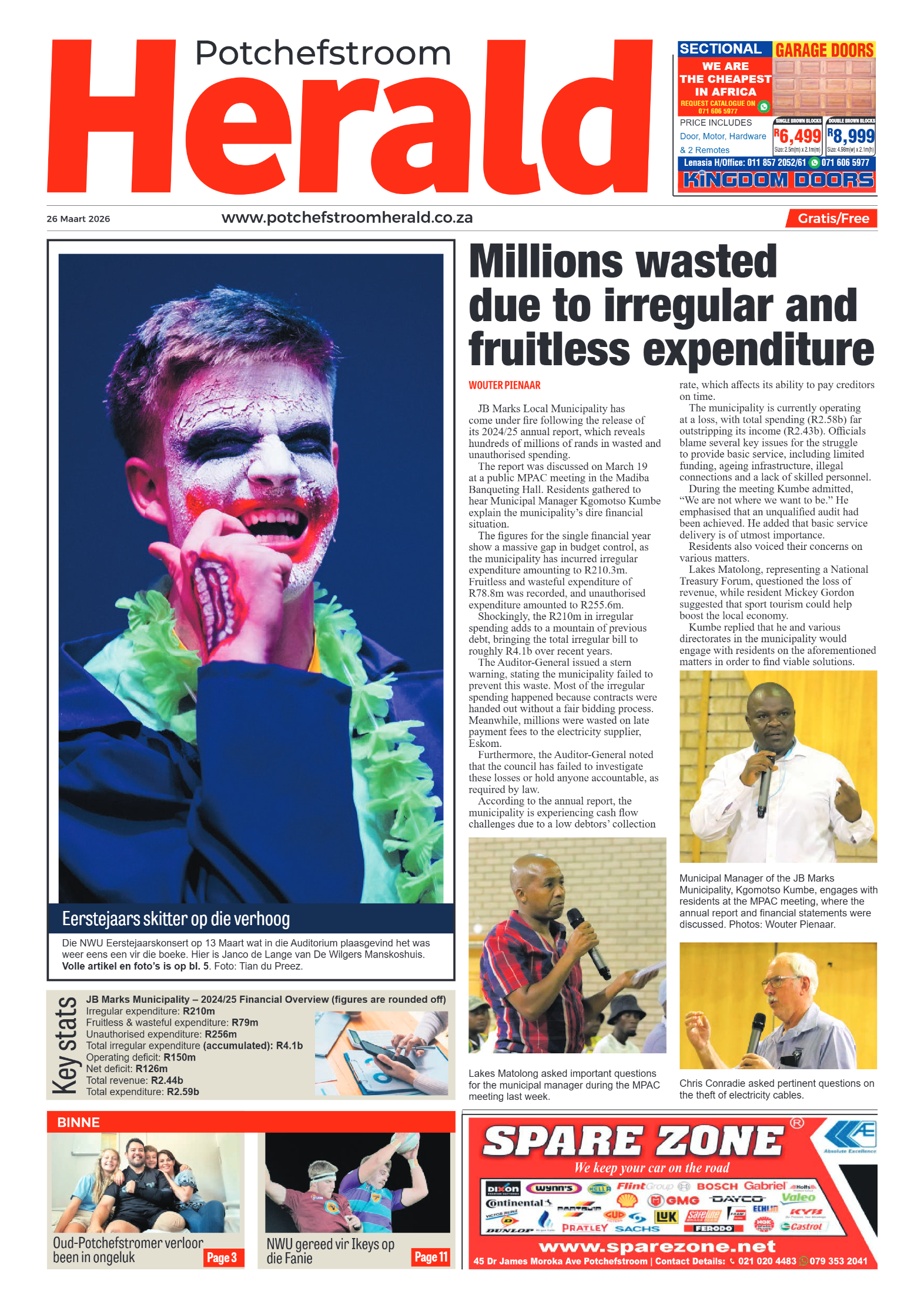 Potchefstroom Herald: 26 Maart 2026 page 1