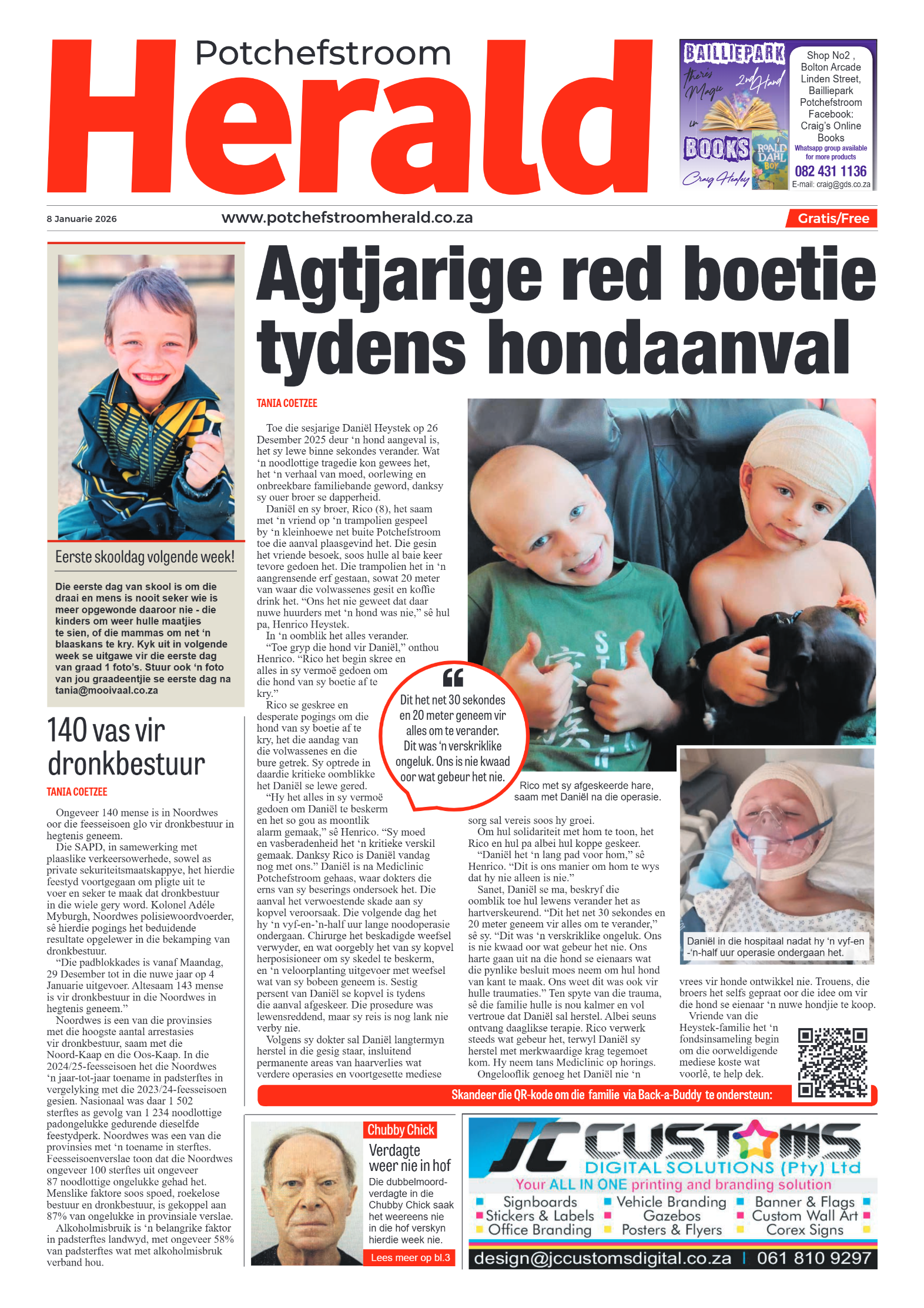 Potchefstroom Herald 8 January 2026 page 1