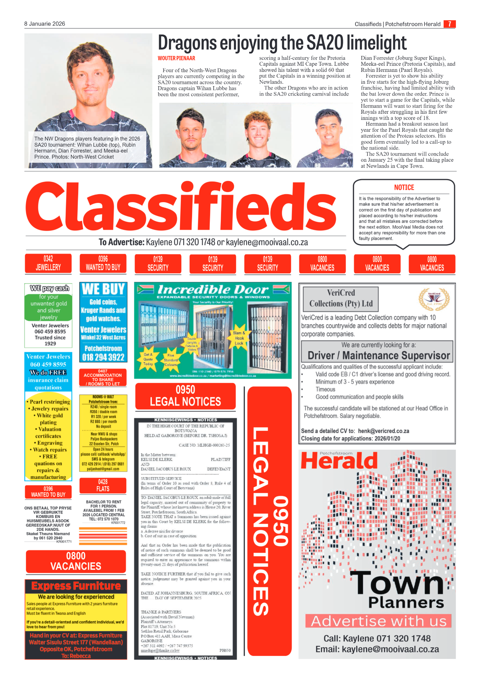 Potchefstroom Herald 8 January 2026 page 7