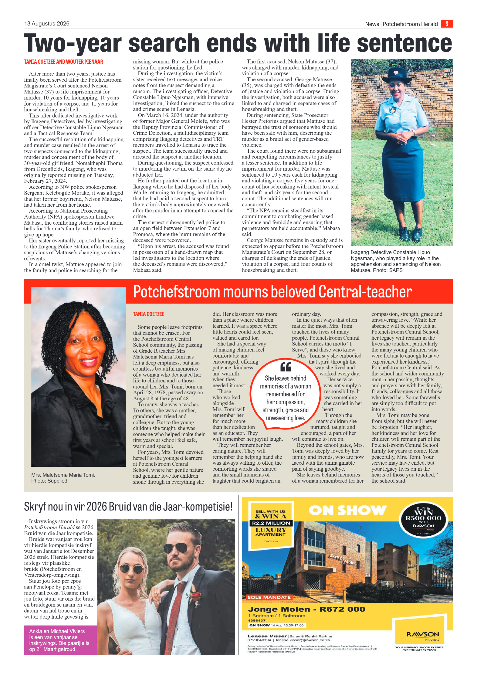 Potchefstroom Herald: 13 Augustus 2026 page 3
