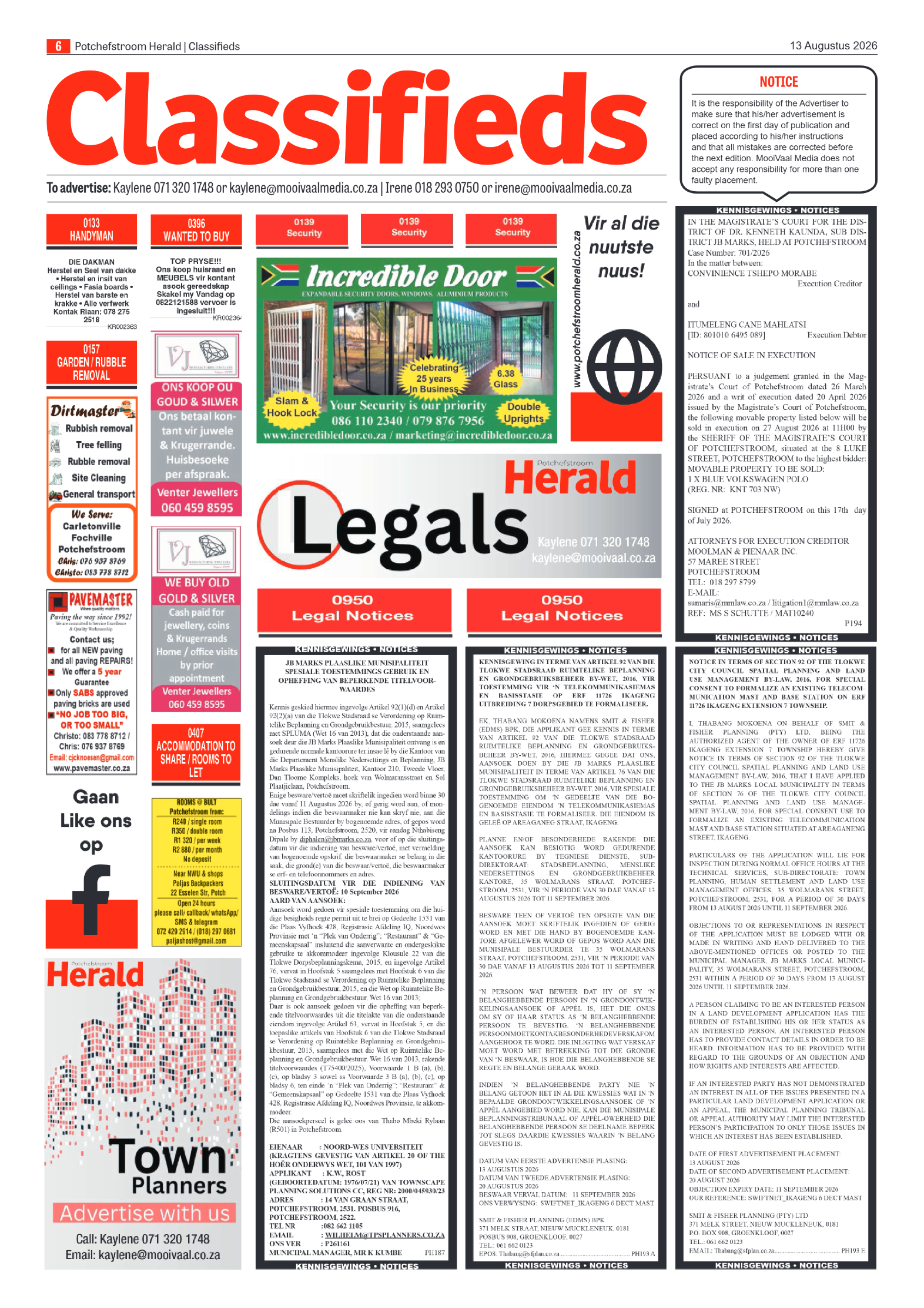 Potchefstroom Herald: 13 Augustus 2026 page 6