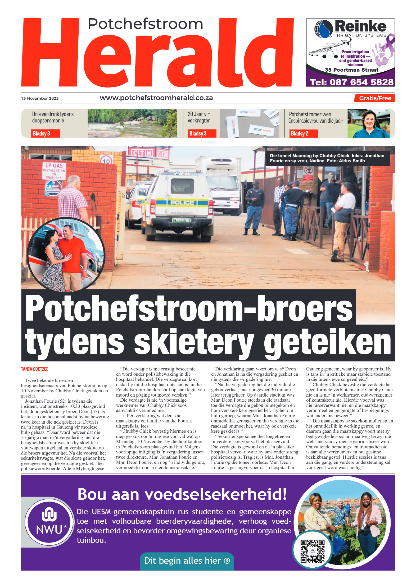 Potchefstroom Herald 13 November 2025 page 1