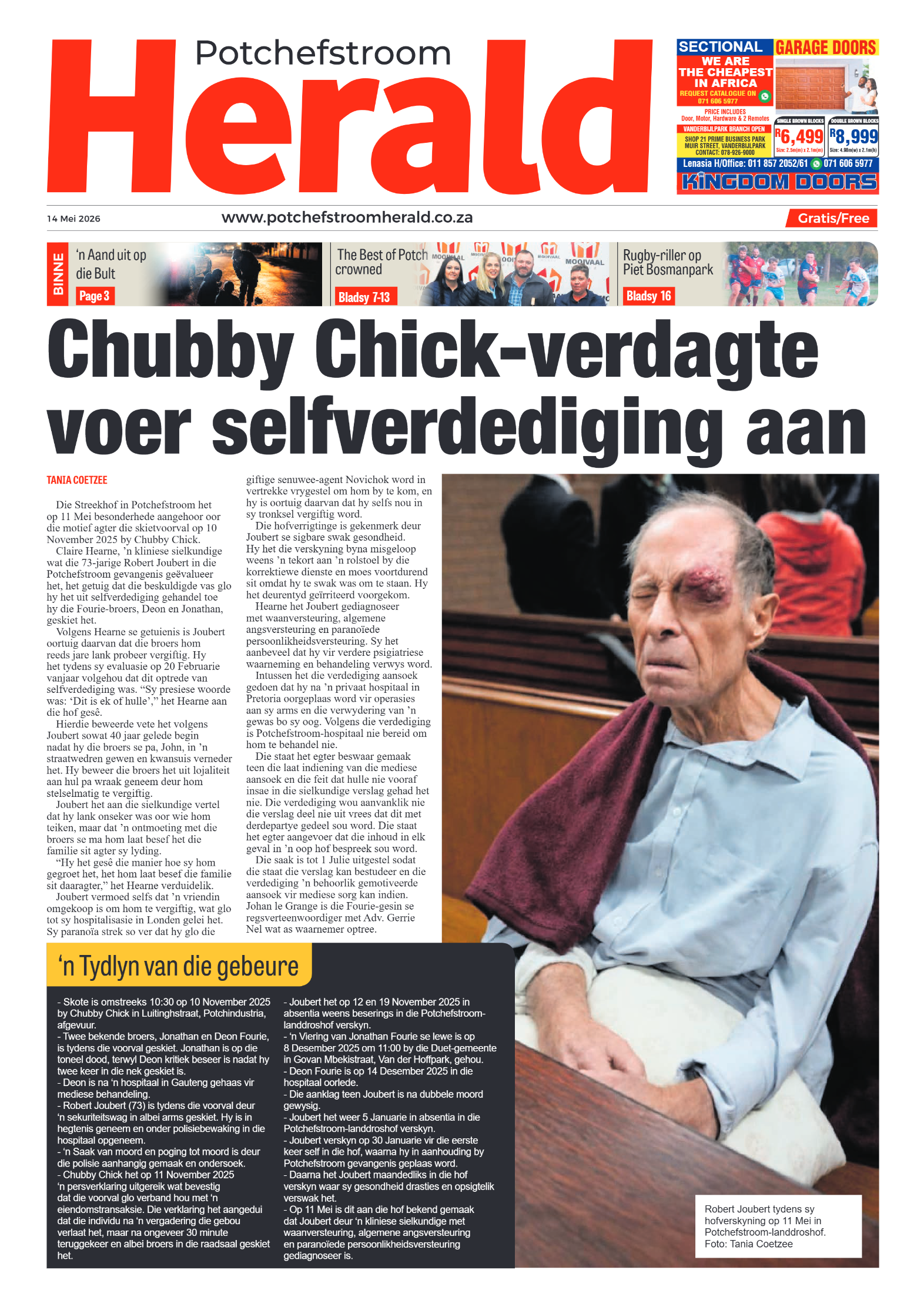 Potchefstroom Herald: 14 May 2026 page 1