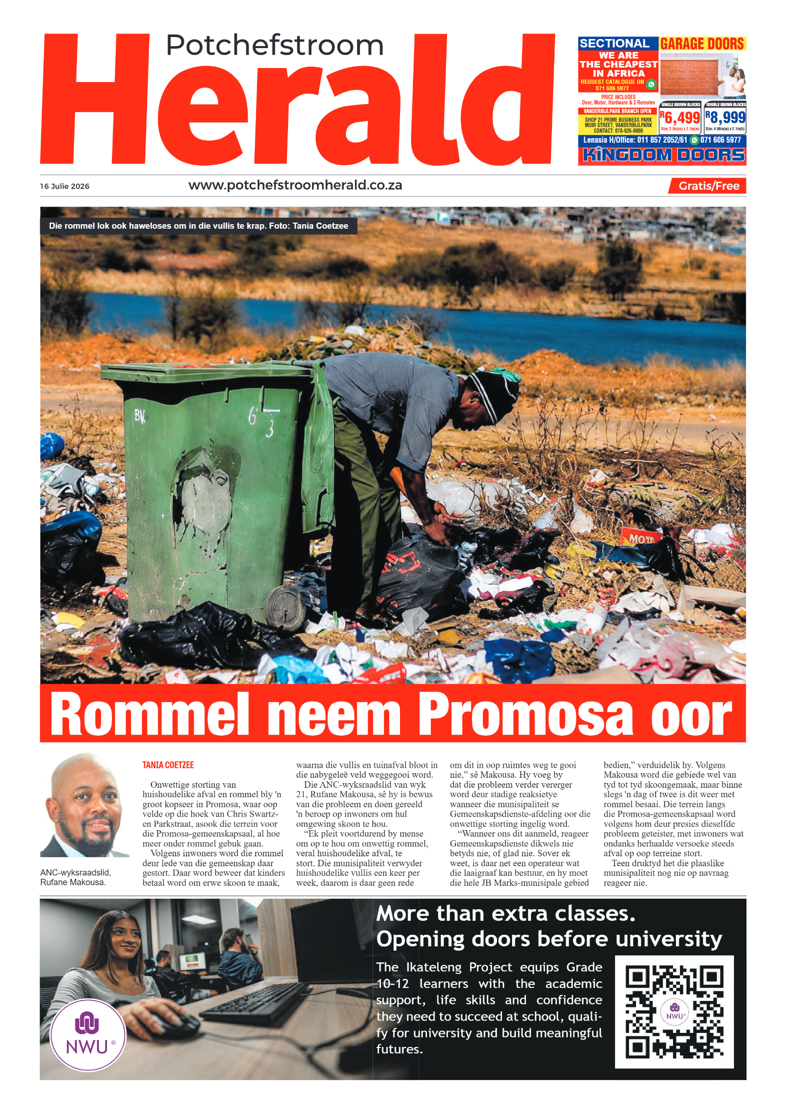Potchefstroom Herald: 16 Julie 2026 page 1