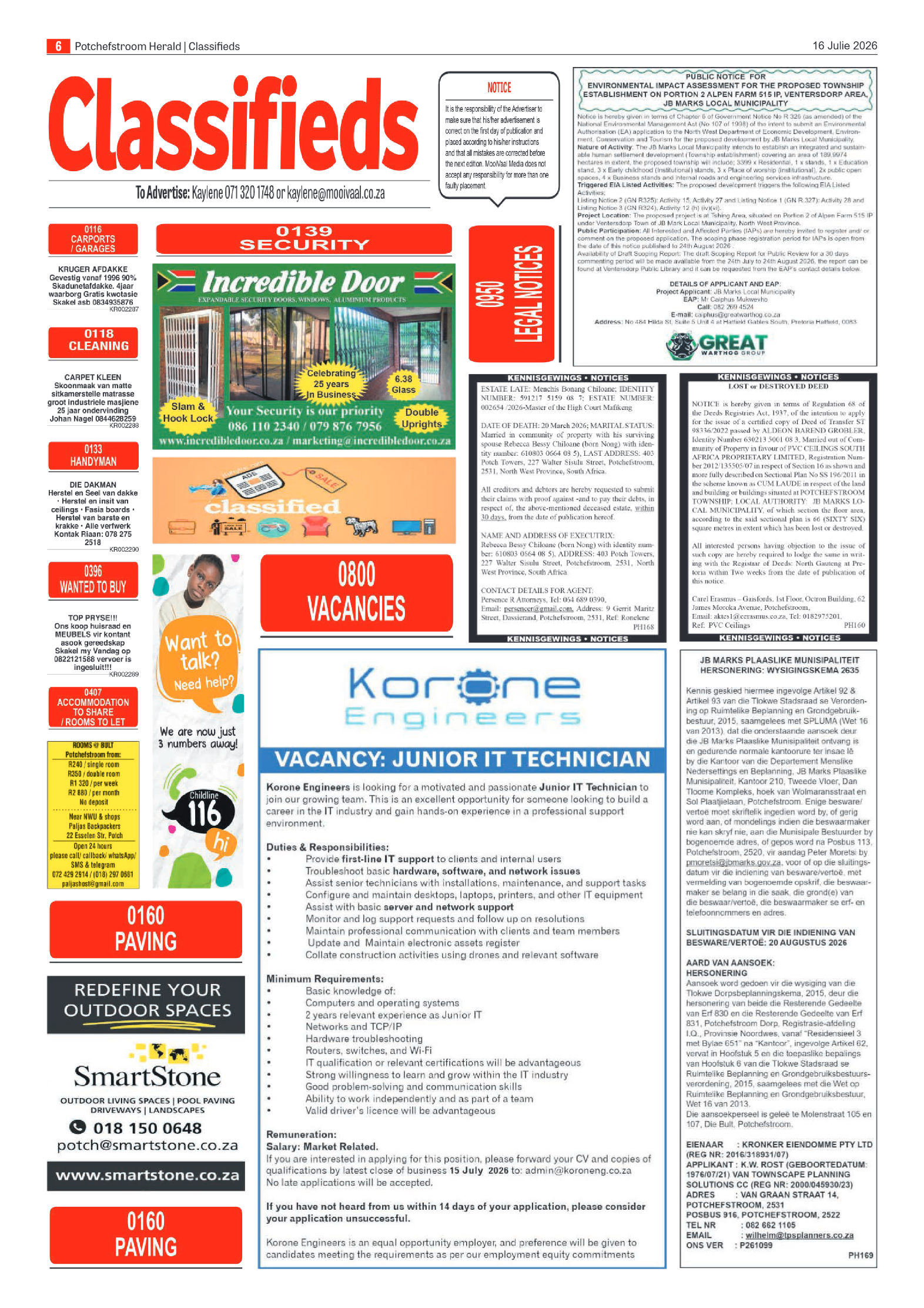 Potchefstroom Herald: 16 Julie 2026 page 6