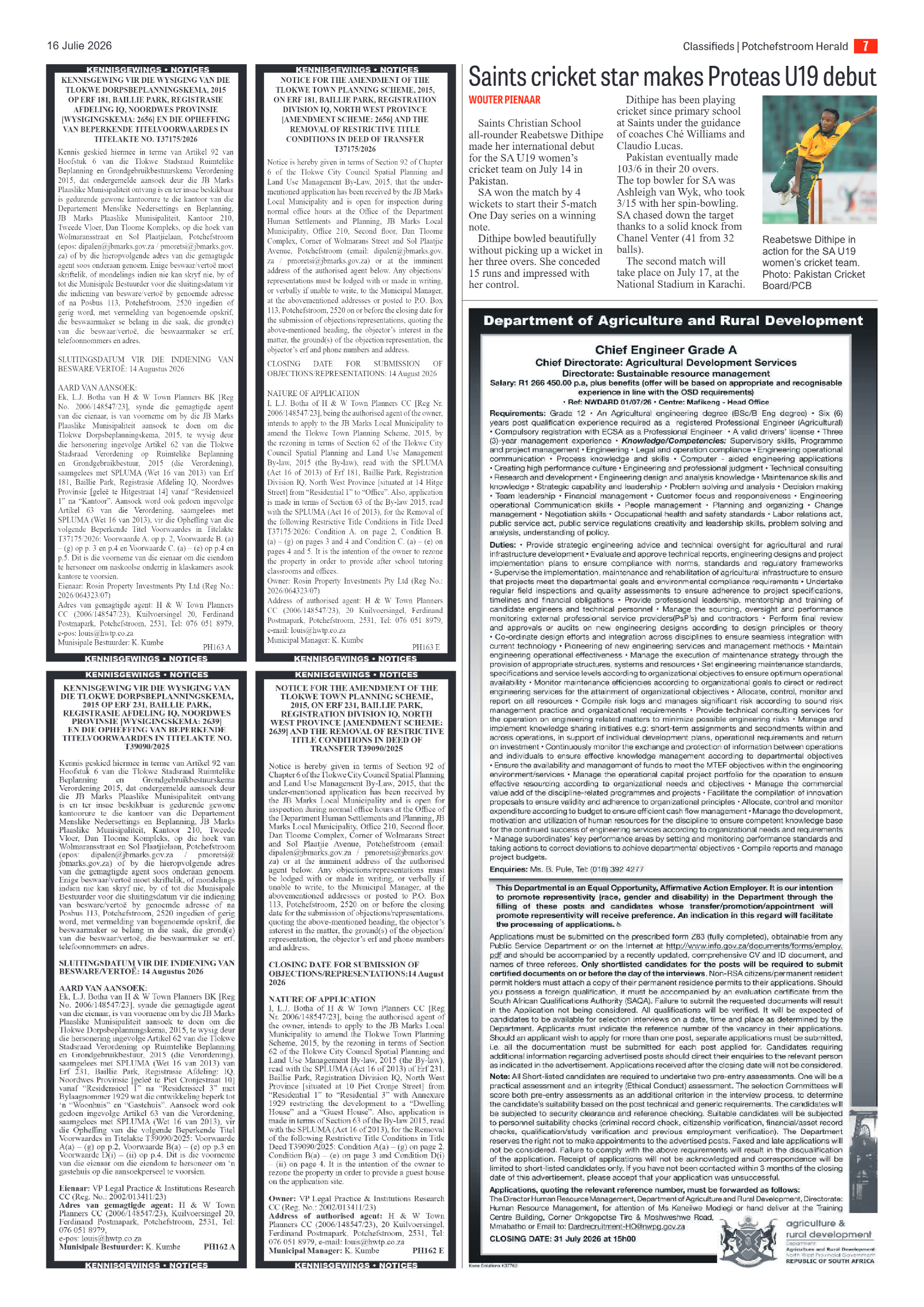 Potchefstroom Herald: 16 Julie 2026 page 7