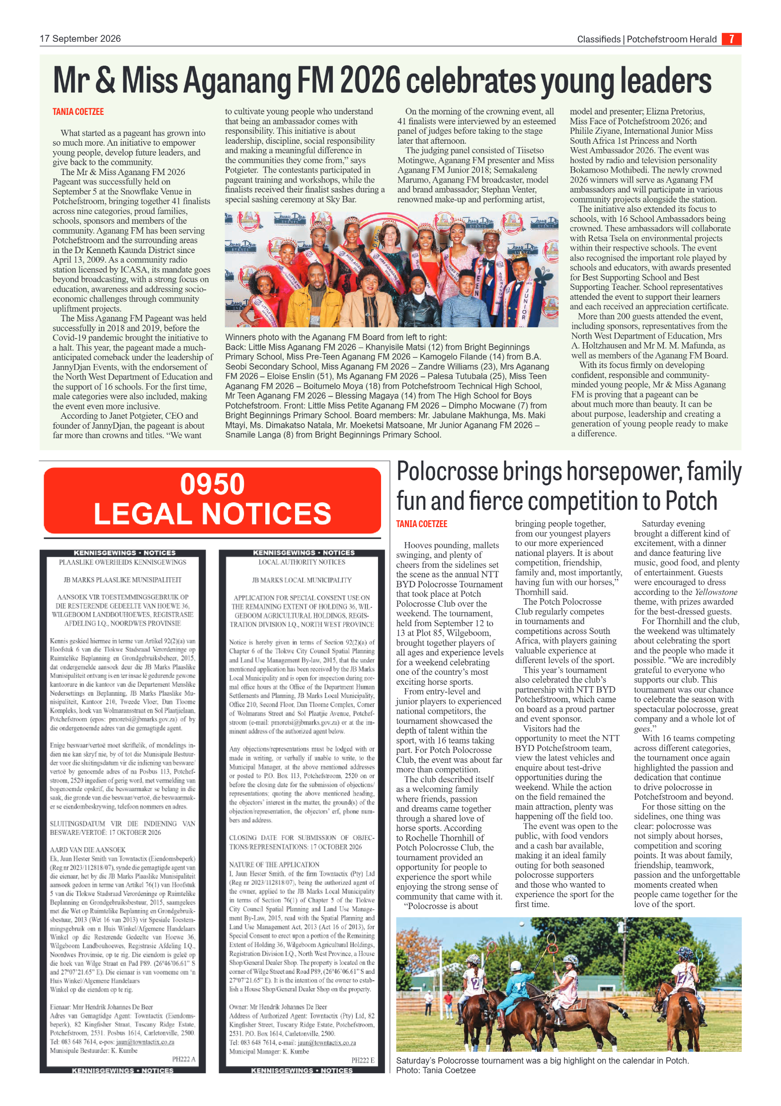 Potchefstroom Herald: 17 September 2026 page 7