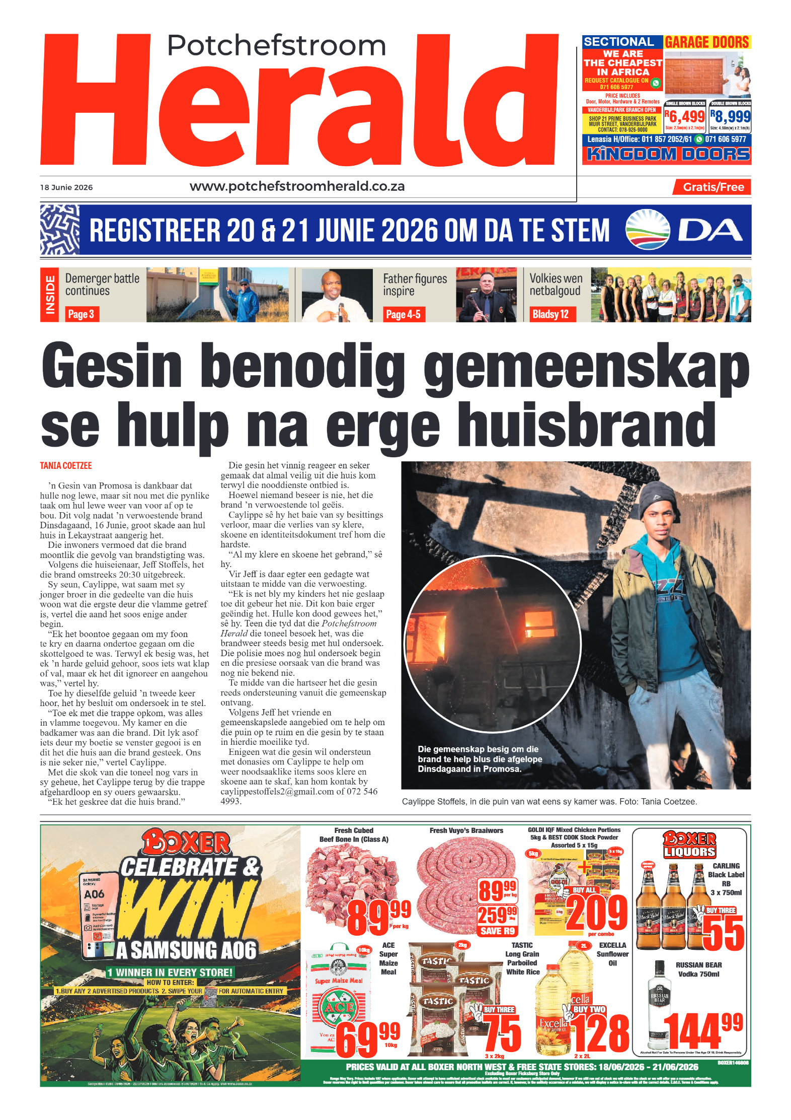 Potchefstroom Herald: 18 Junie 2026 page 1