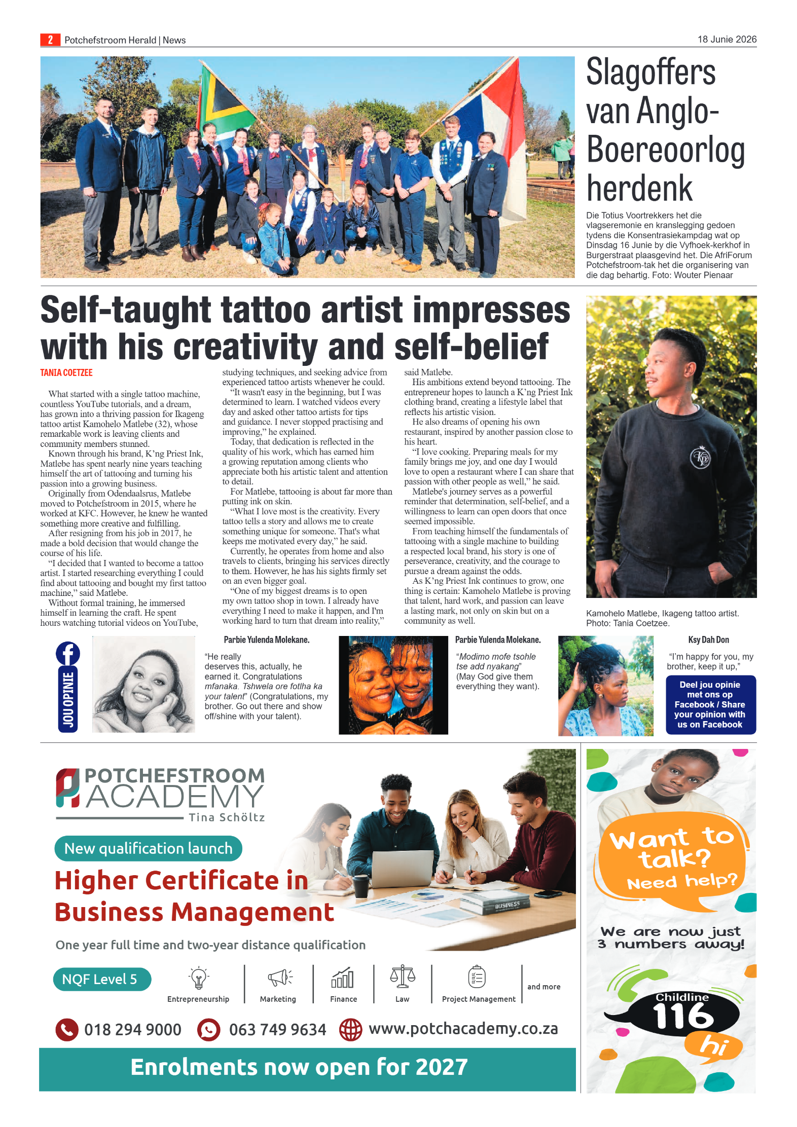 Potchefstroom Herald: 18 Junie 2026 page 2