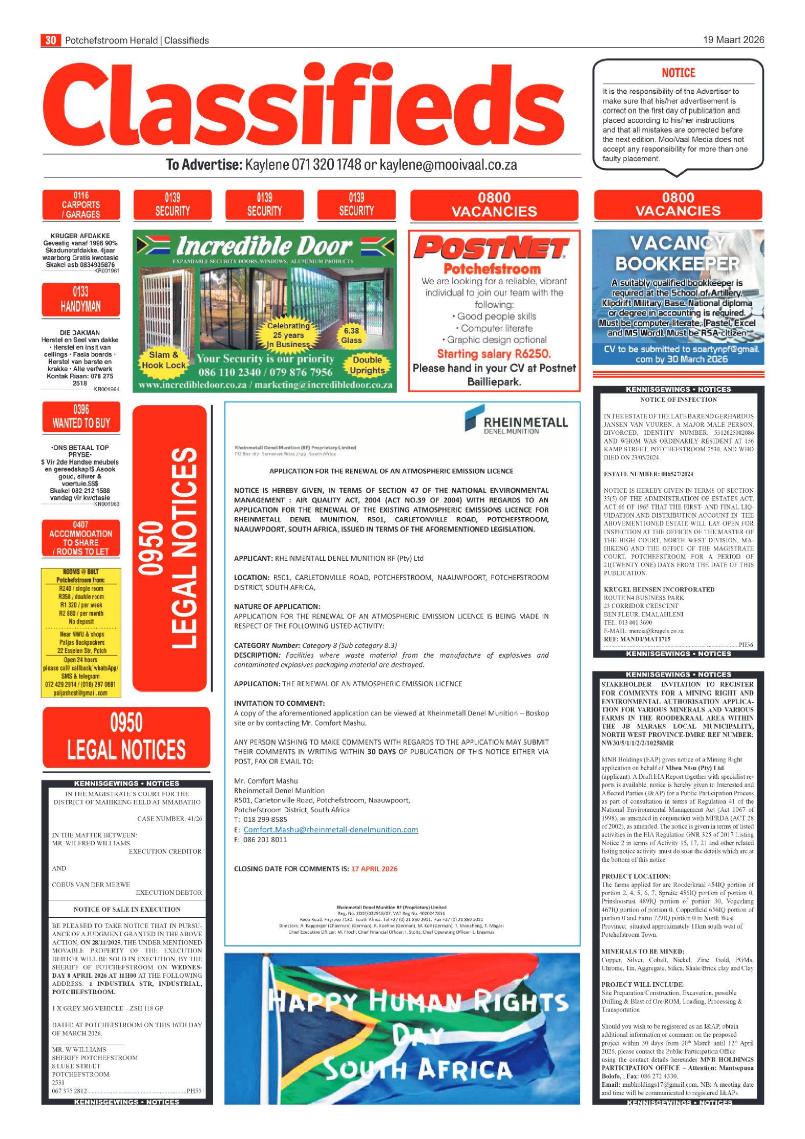 Potchefstroom Herald: 19 Maart 2026 page 30