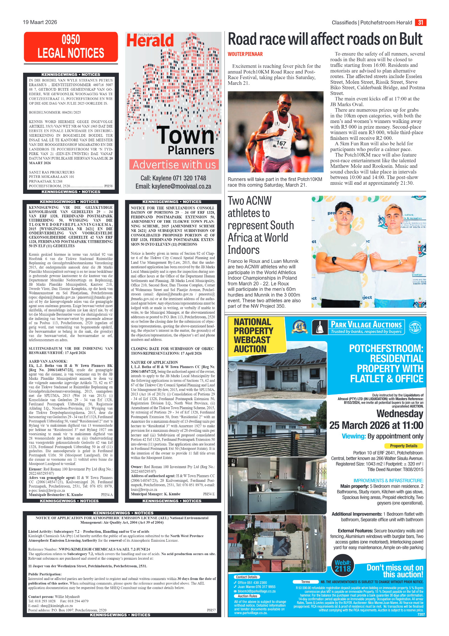 Potchefstroom Herald: 19 Maart 2026 page 31