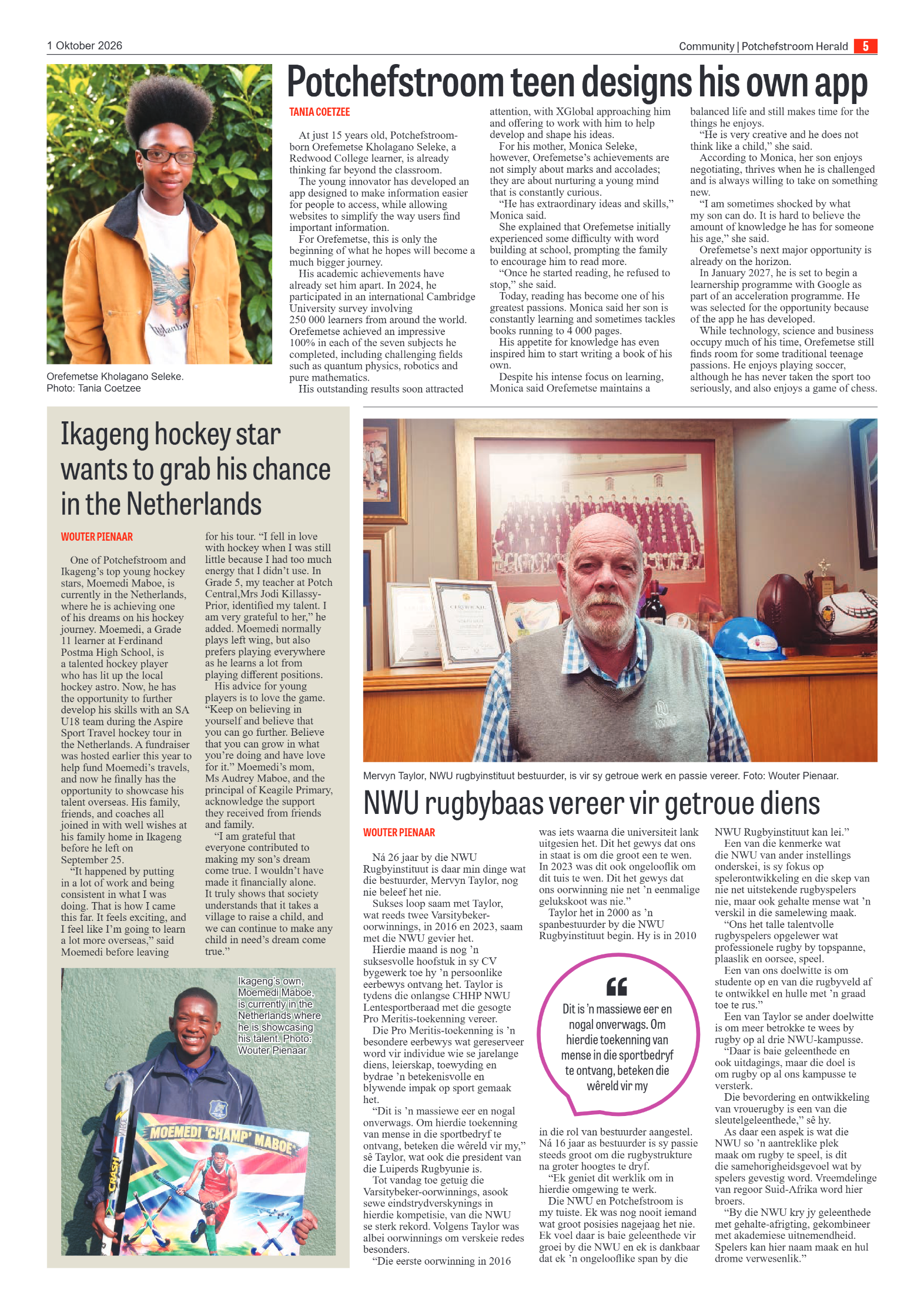 Potchefstroom Herald: 1 Oktober 2026 page 5