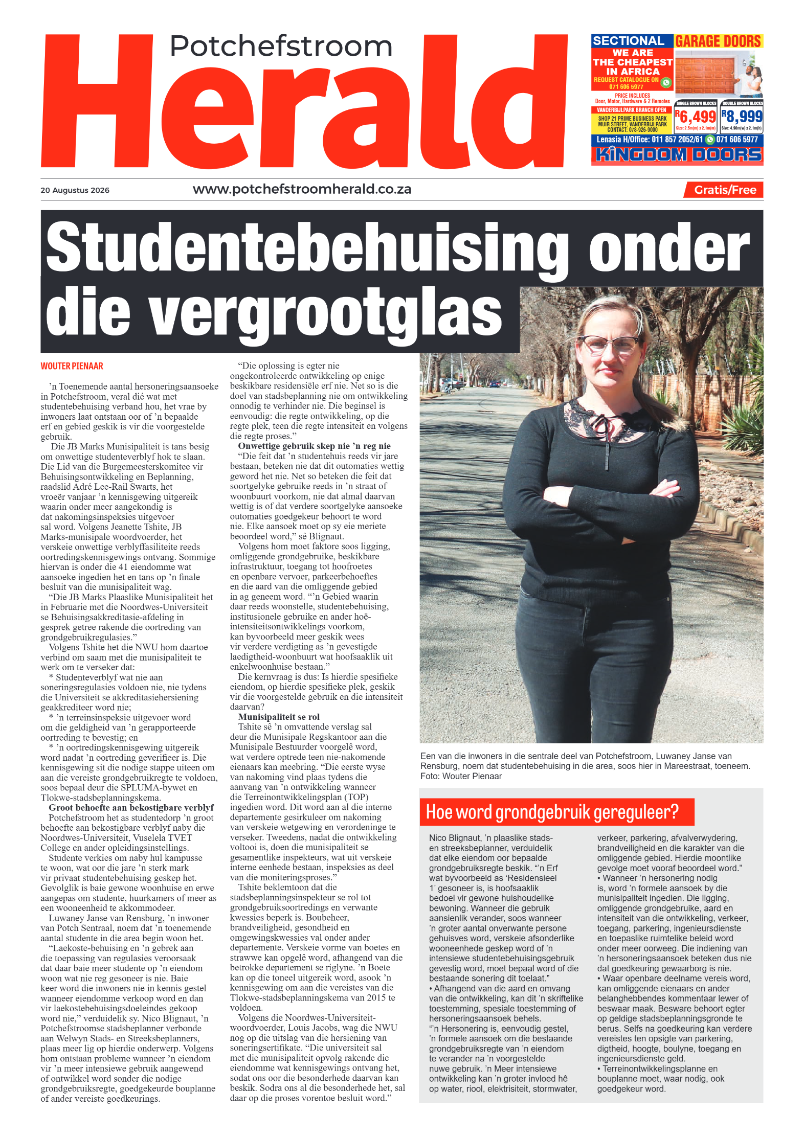 Potchefstroom Herald: 20 Augustus 2026 page 1