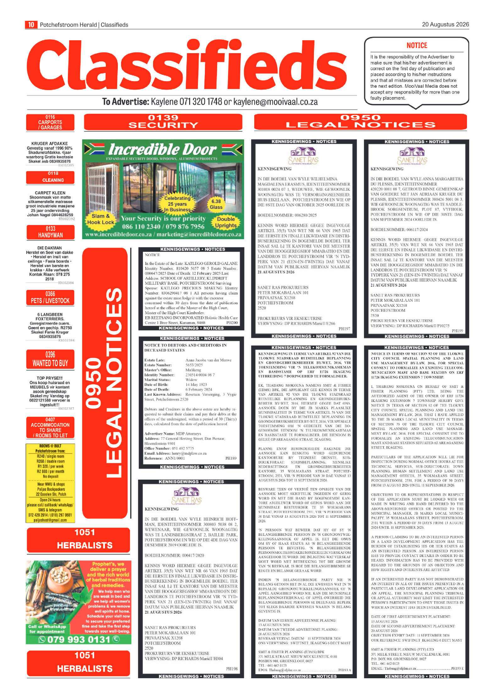 Potchefstroom Herald: 20 Augustus 2026 page 10