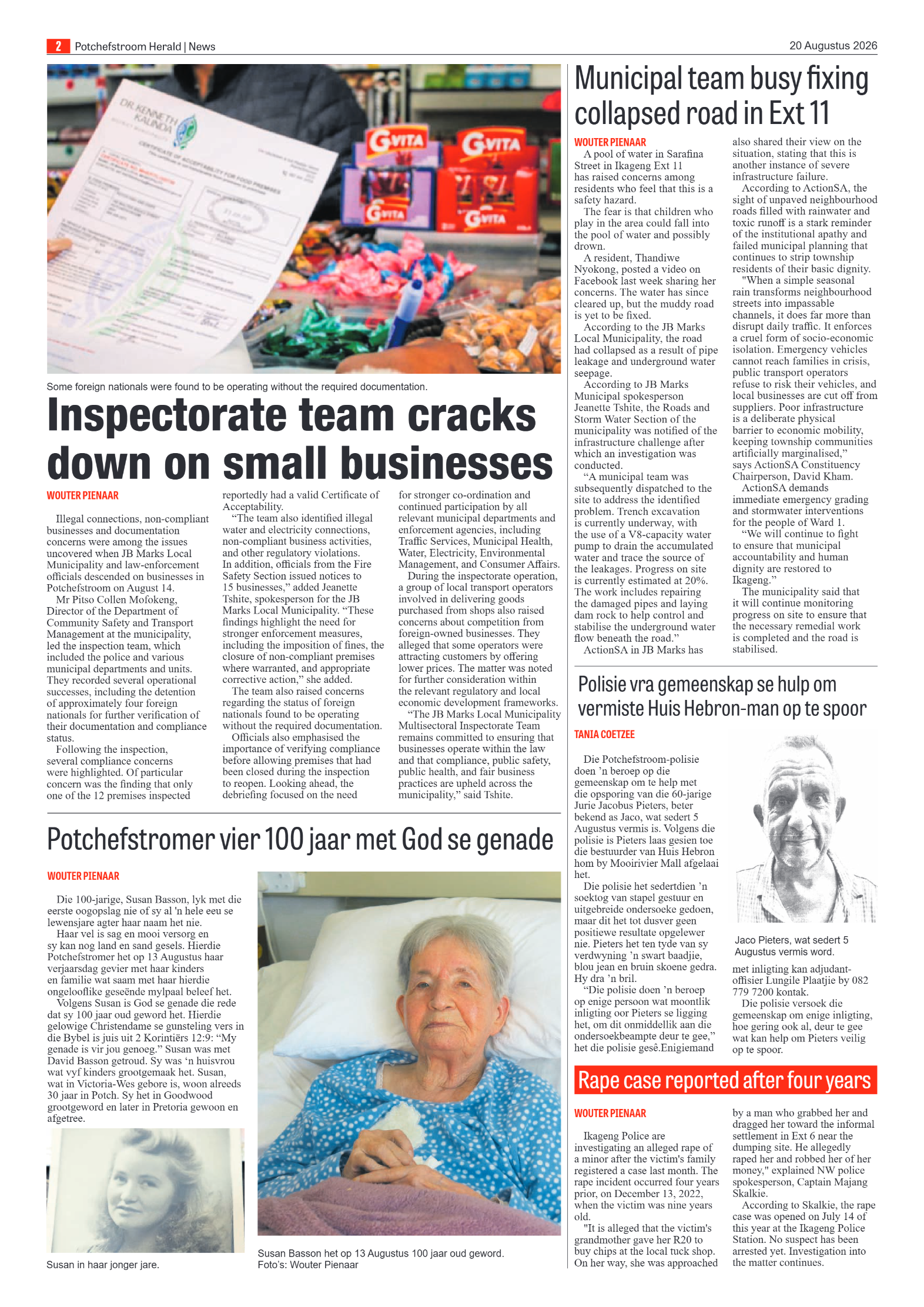 Potchefstroom Herald: 20 Augustus 2026 page 2