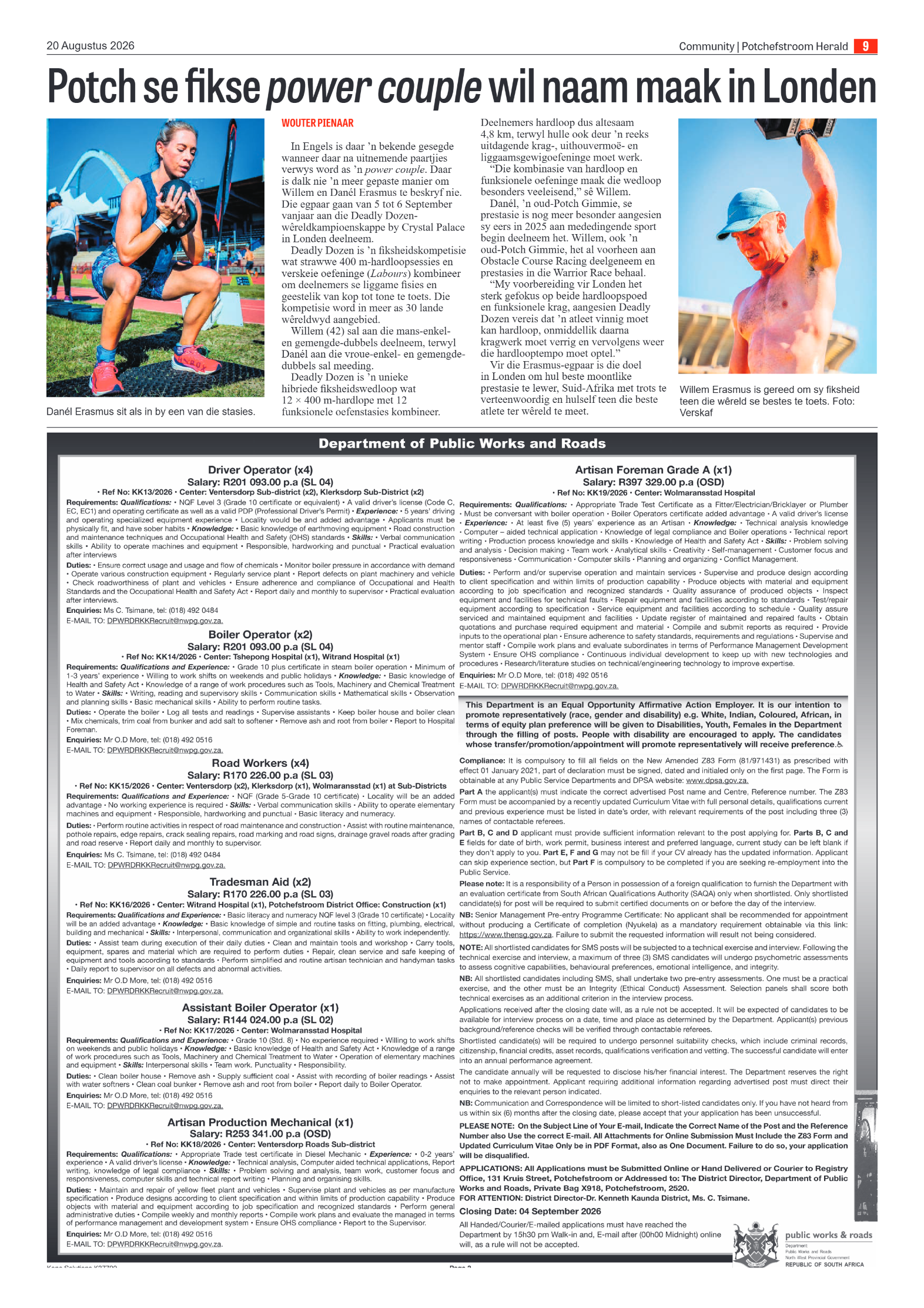 Potchefstroom Herald: 20 Augustus 2026 page 9