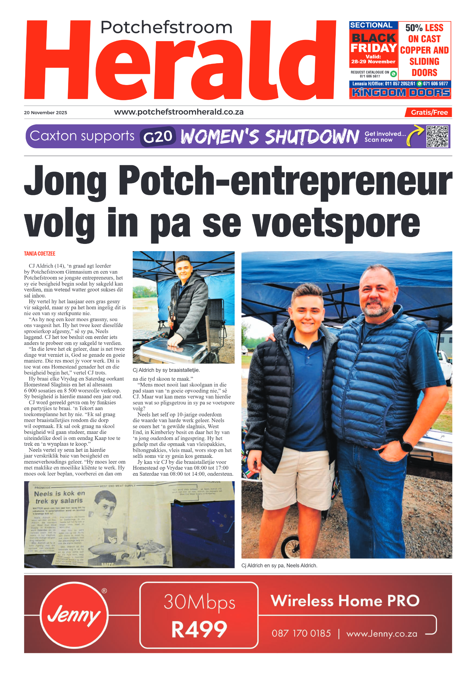 Potchefstroom Herald 20 November 2025 page 1