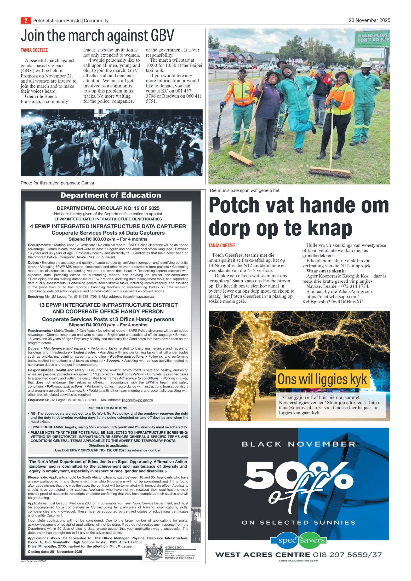 Potchefstroom Herald 20 November 2025 page 2