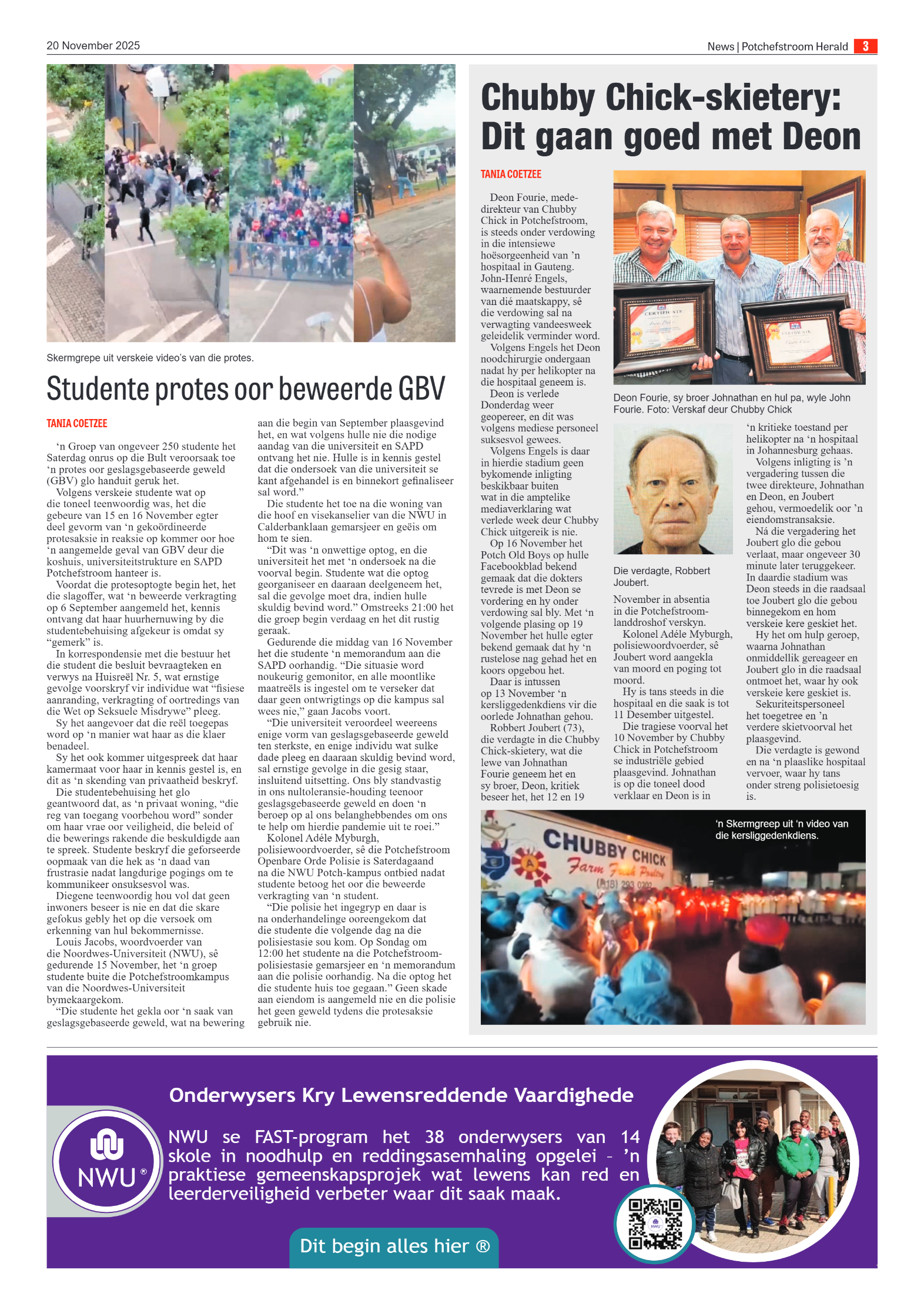 Potchefstroom Herald 20 November 2025 page 3