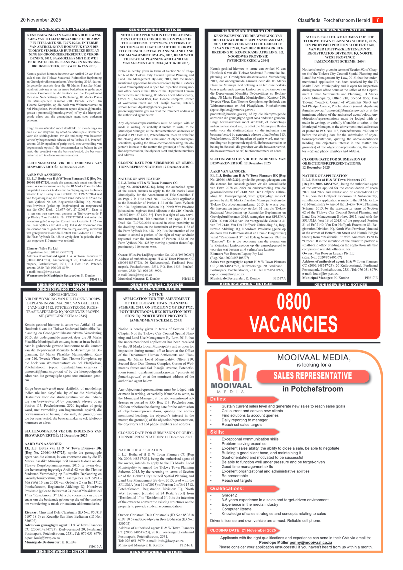 Potchefstroom Herald 20 November 2025 page 7