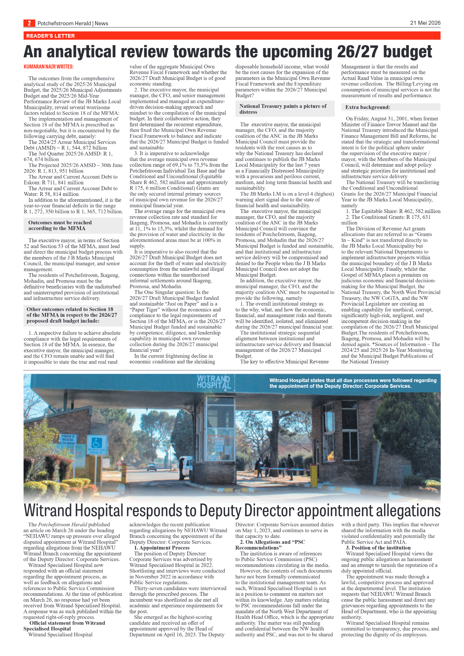Potchefstroom Herald: 21 May 2026 page 2