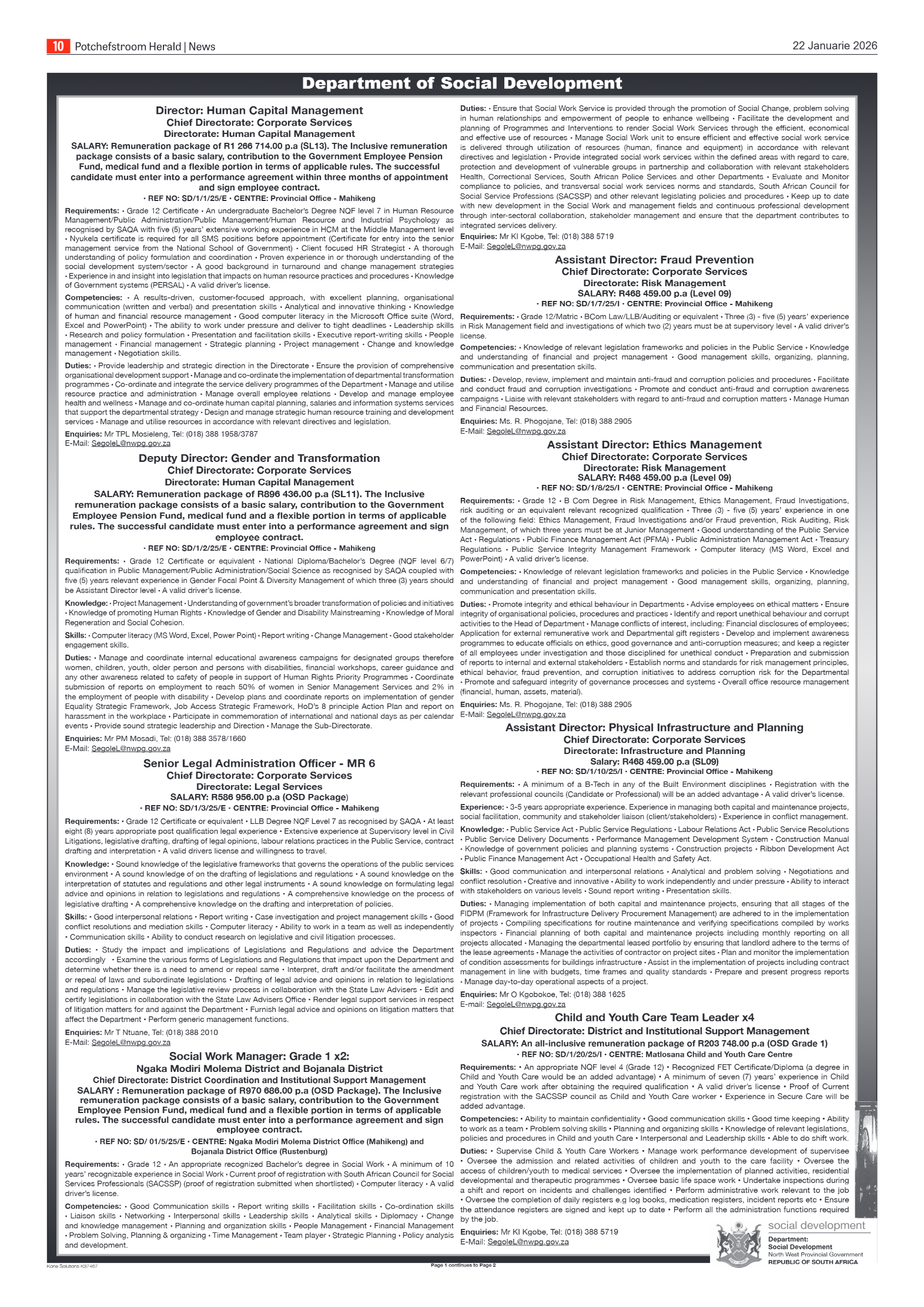 Potchefstroom Herald: 22 Januarie 2026 page 10