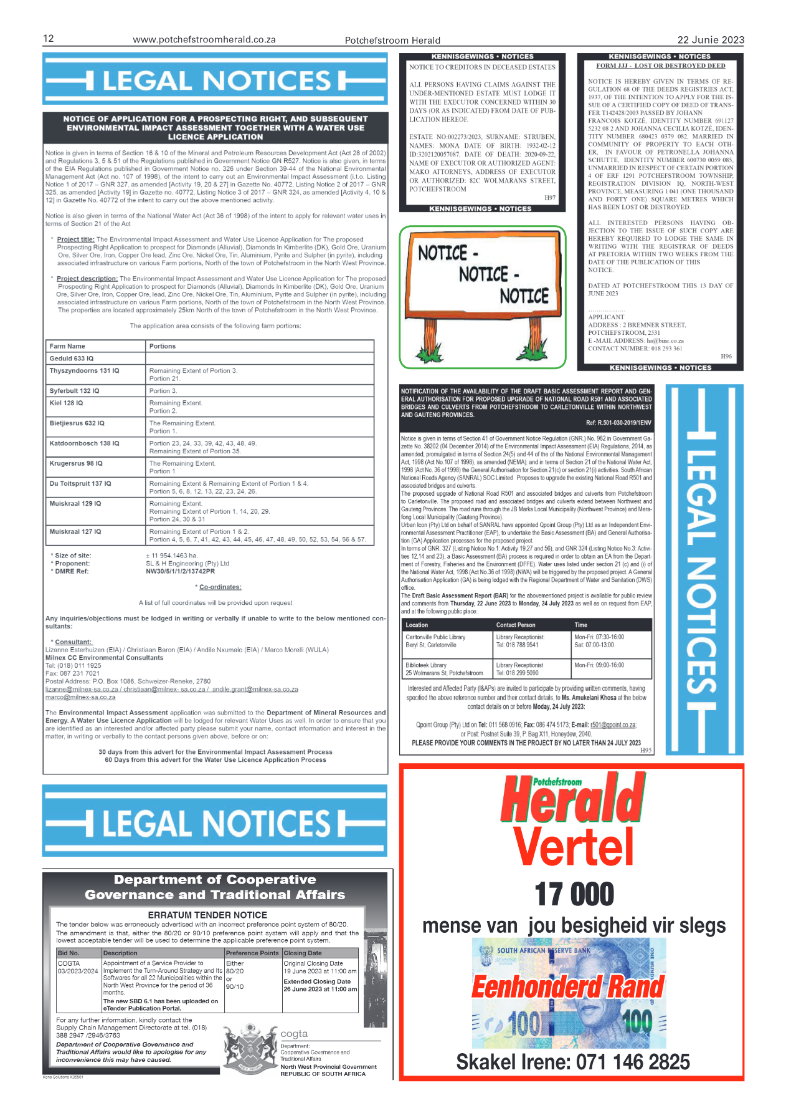 Potchefstroom Herald 22 June 2023 page 12