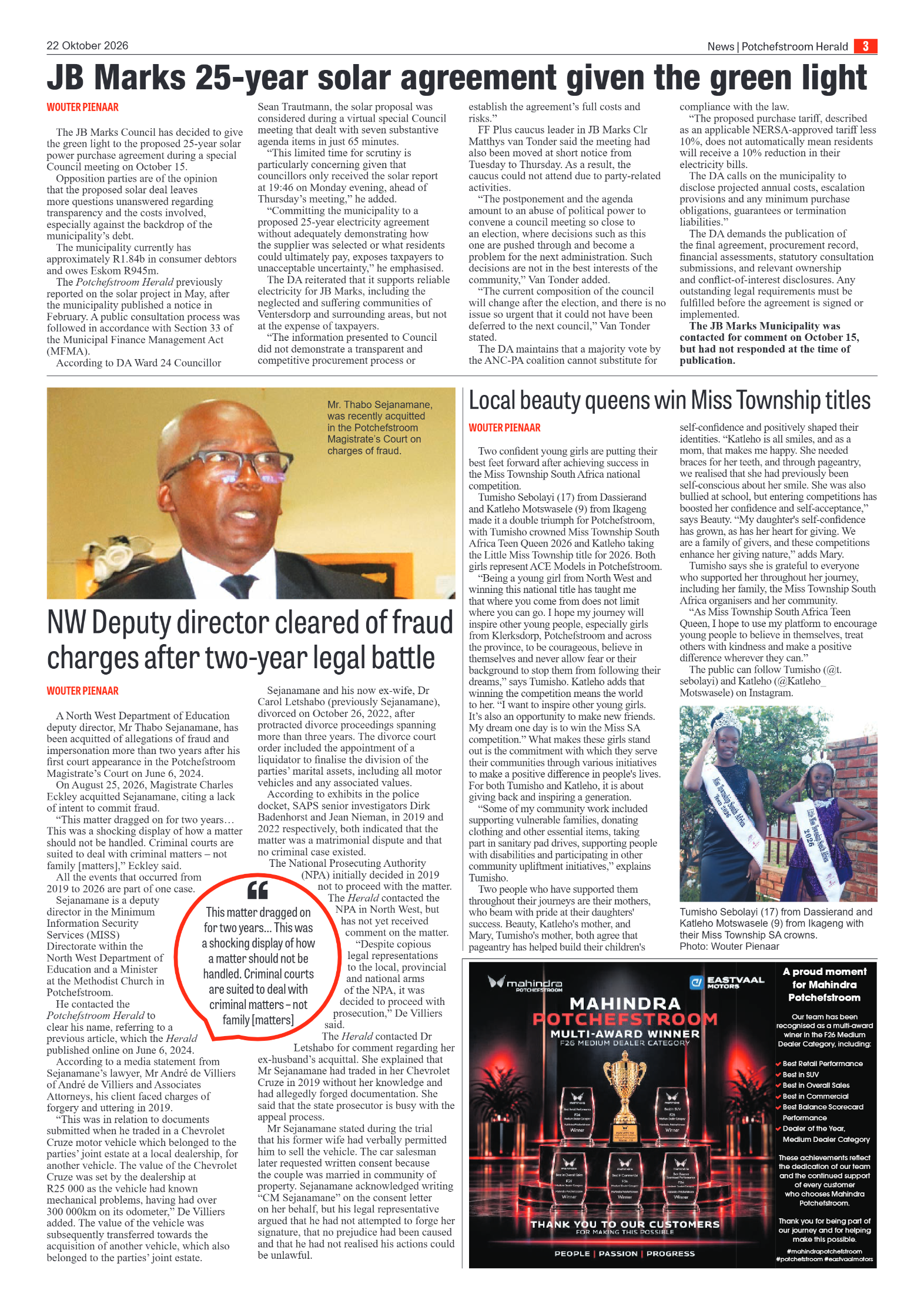 Potchefstroom Herald: 22 Oktober 2026 page 3