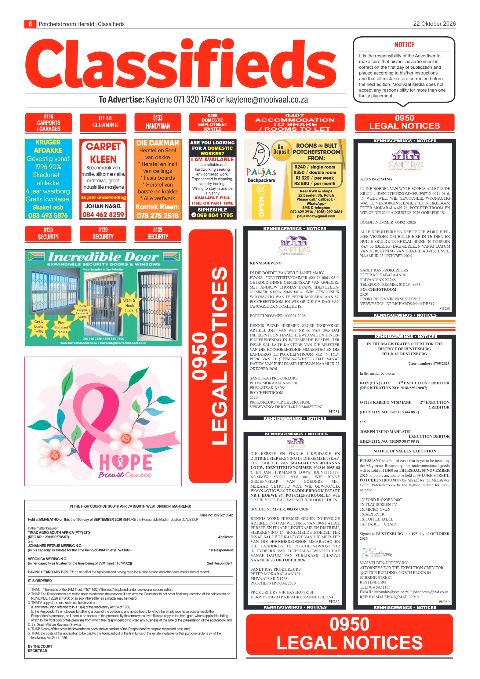 Potchefstroom Herald: 22 Oktober 2026 page 6