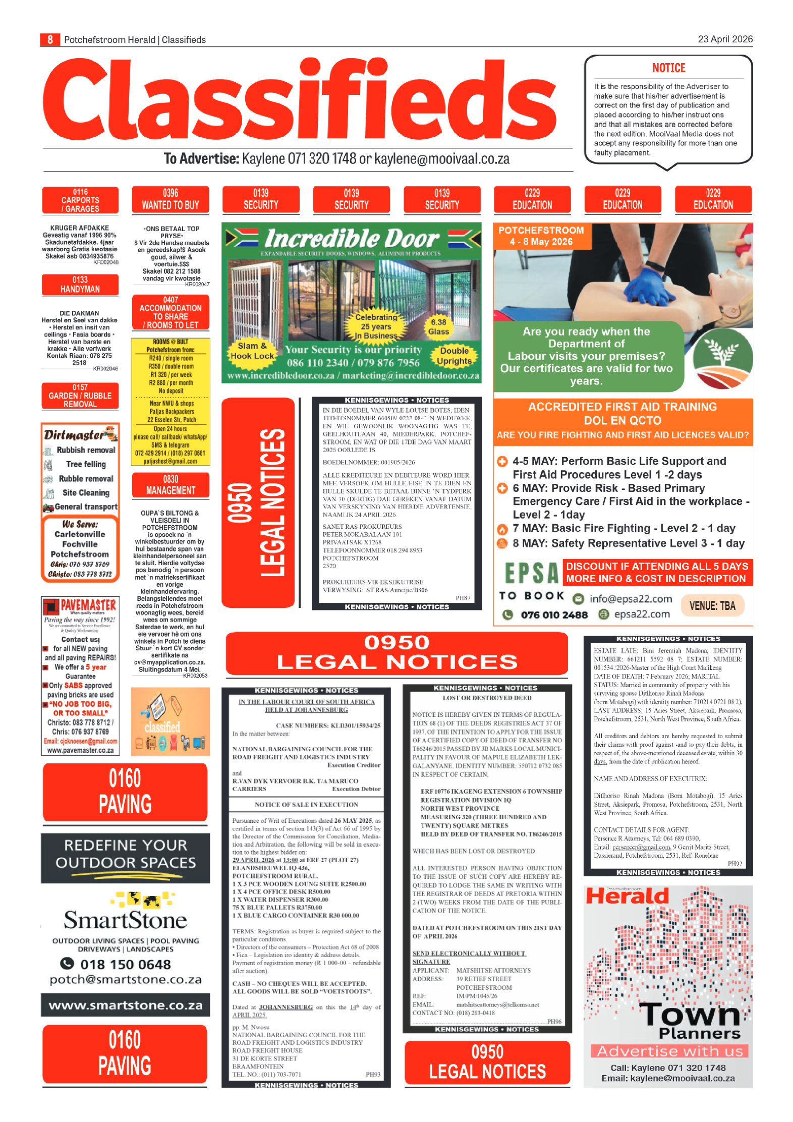 Potchefstroom Herald: 23 April 2026 page 8