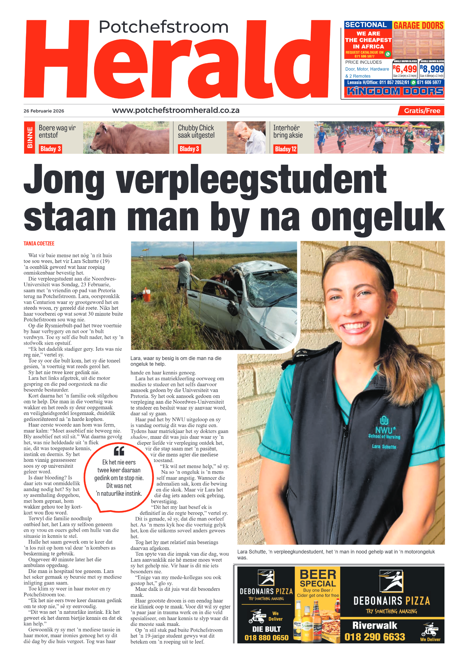 Potchefstroom Herald: 26 Februarie 2026 page 1