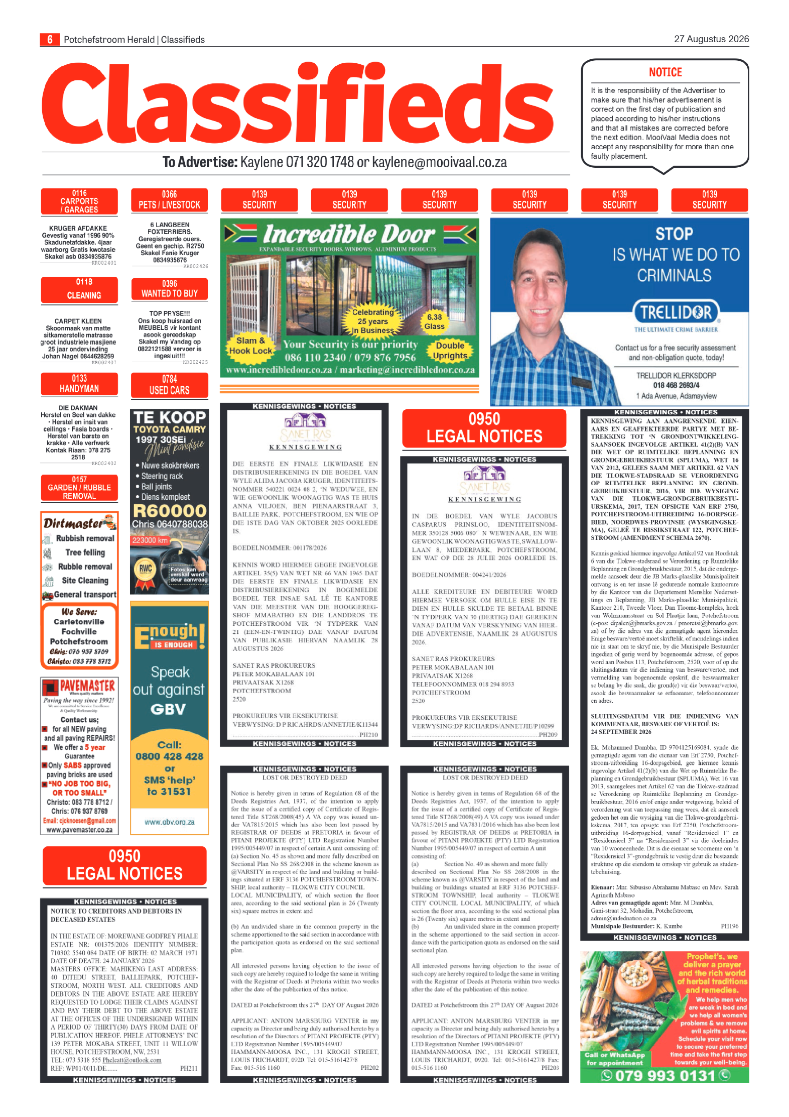 Potchefstroom Herald: 27 Augustus 2026 page 6