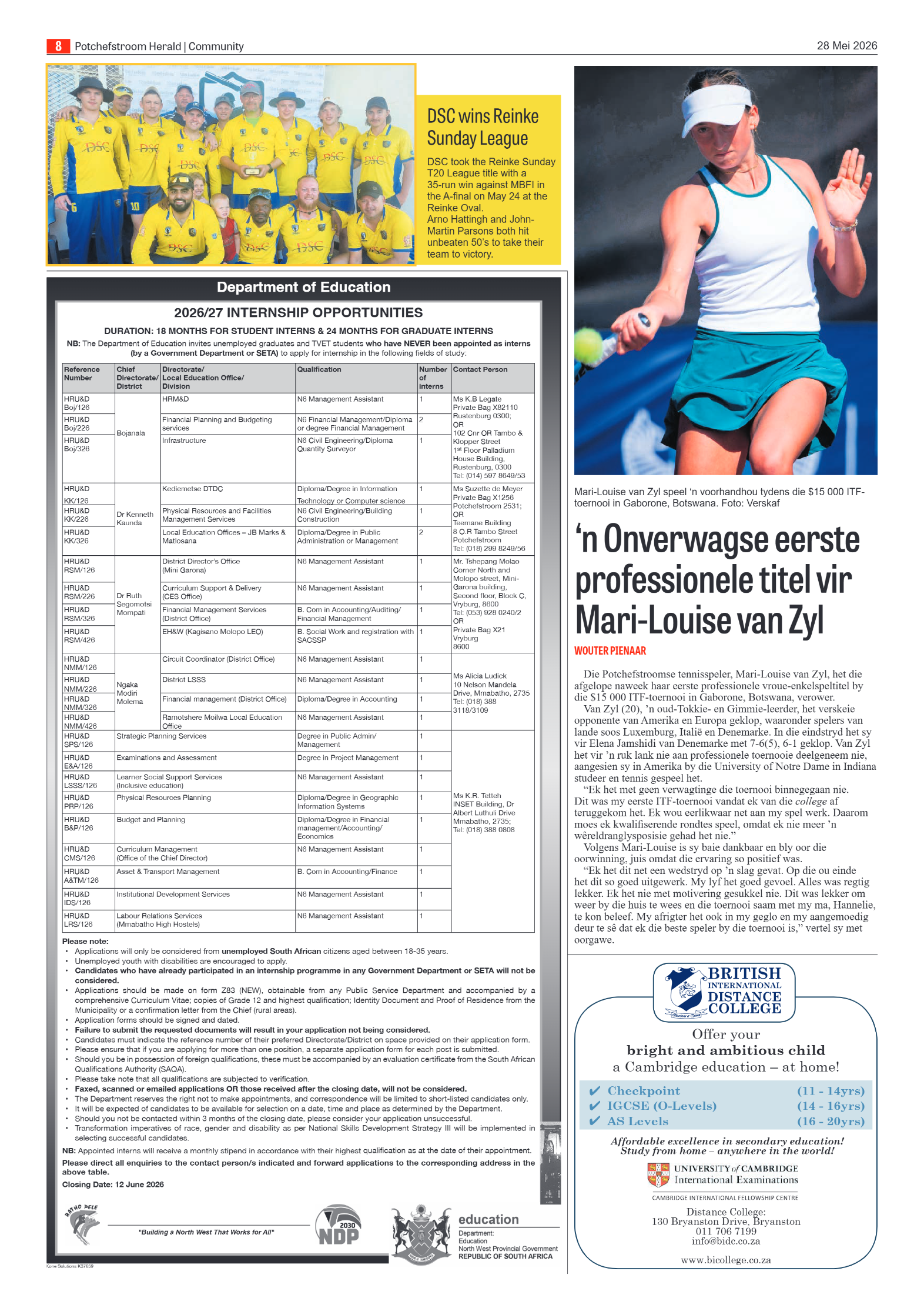 Potchefstroom Herald: 28 Mei 2026 page 8