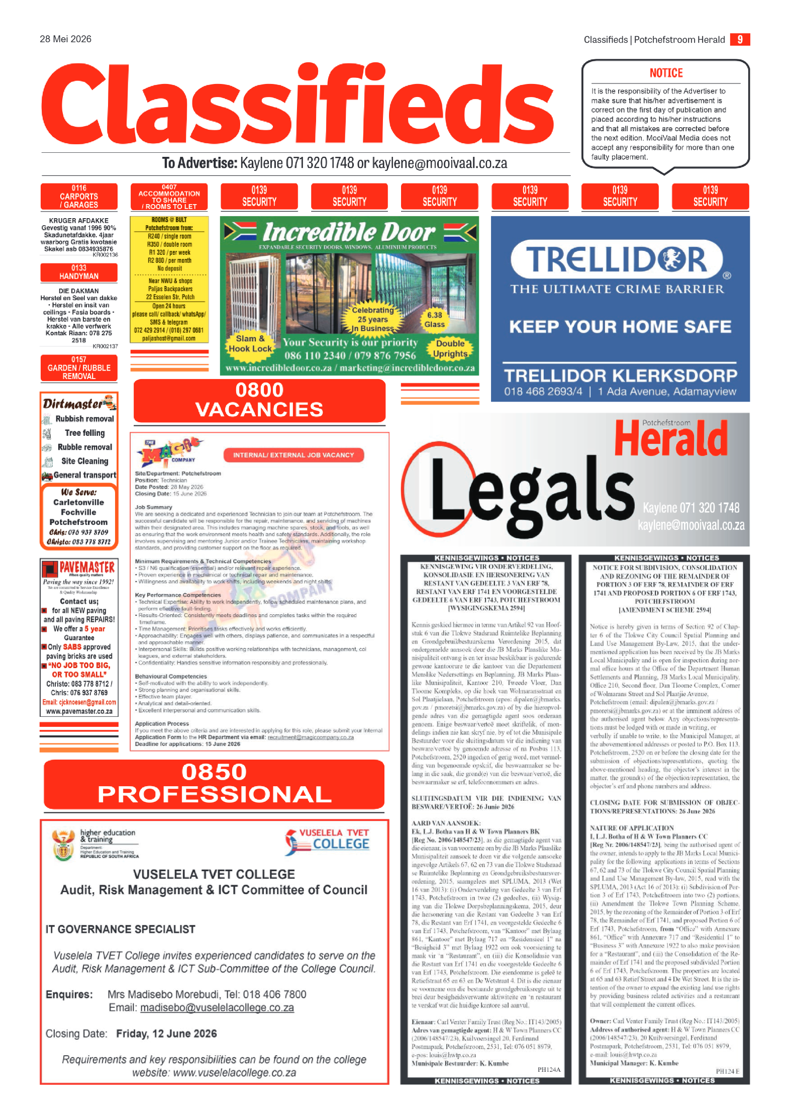 Potchefstroom Herald: 28 Mei 2026 page 9