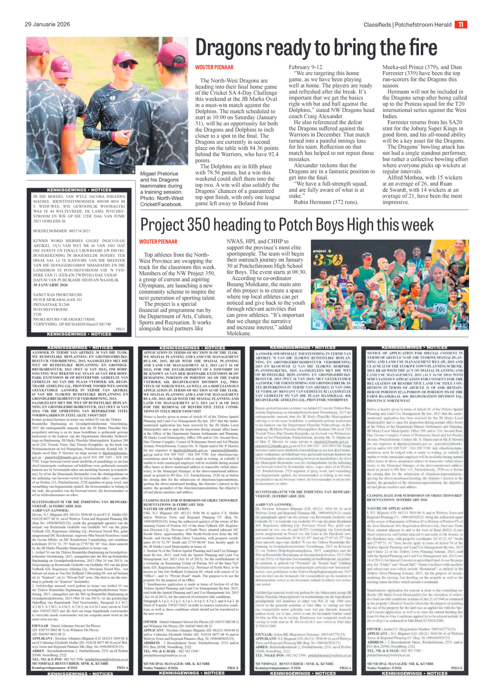 Potchefstroom Herald: 29 Januarie 2026 page 11