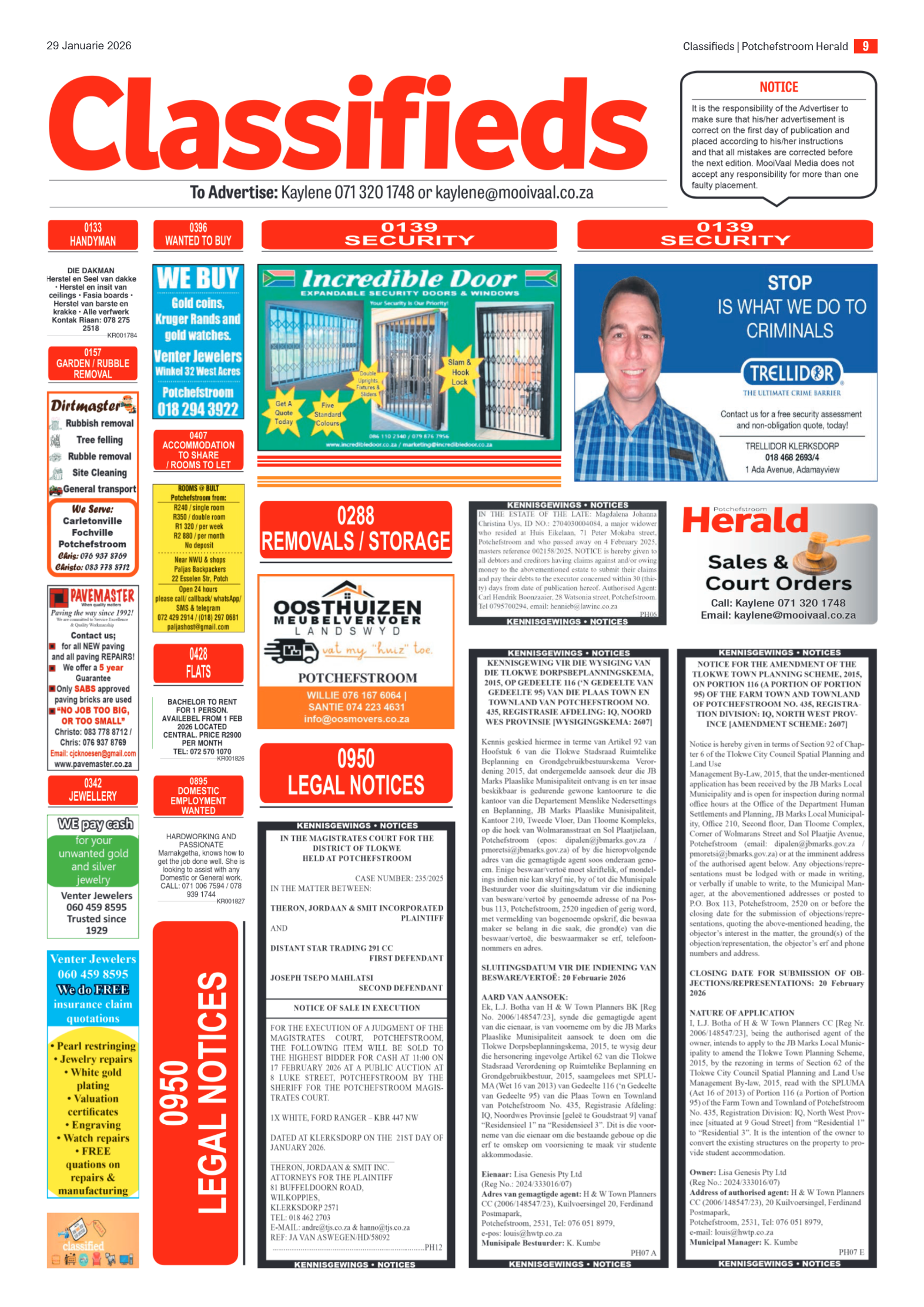 Potchefstroom Herald: 29 Januarie 2026 page 9