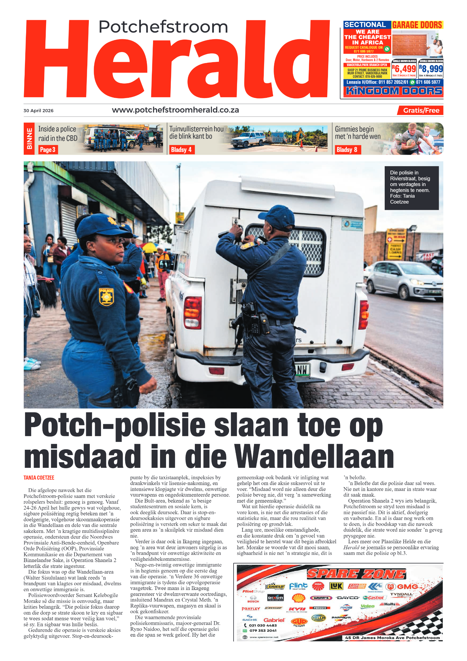 Potchefstroom Herald: 30 April 2026 page 1