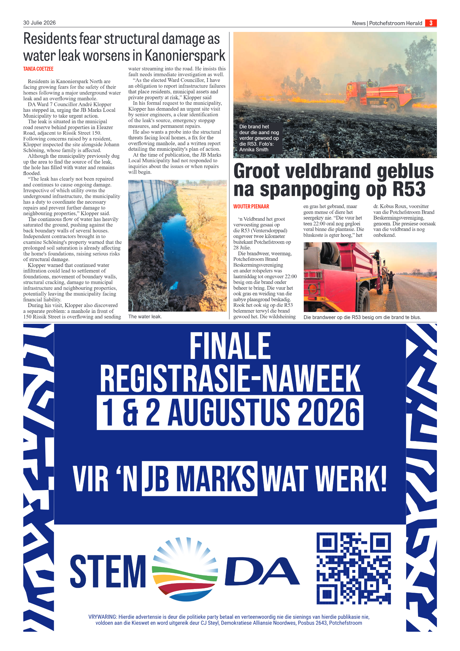 Potchefstroom Herald: 30 Julie 2026 page 3