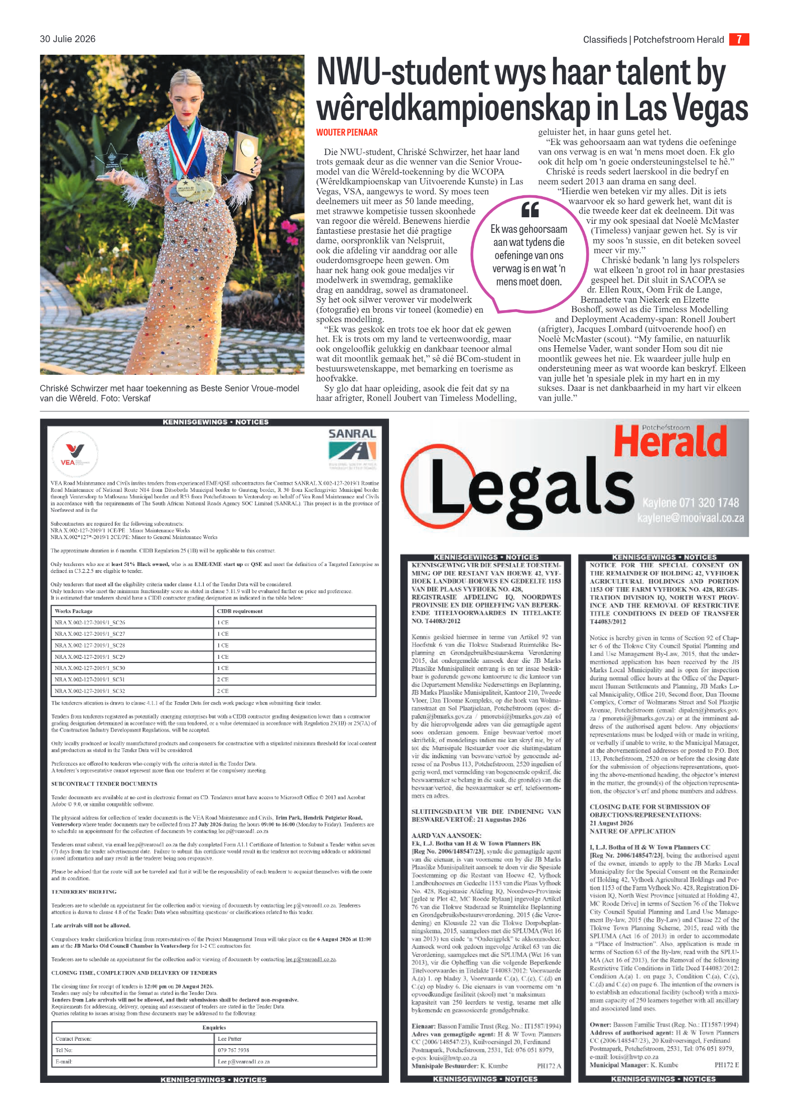 Potchefstroom Herald: 30 Julie 2026 page 7