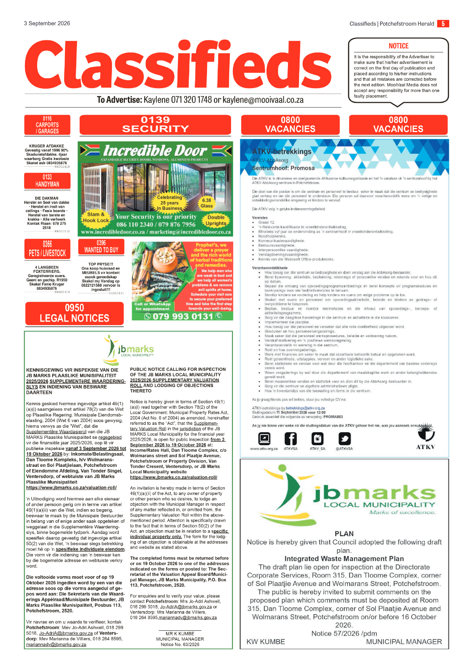 Potchefstroom Herald: 3 September 2026 page 5