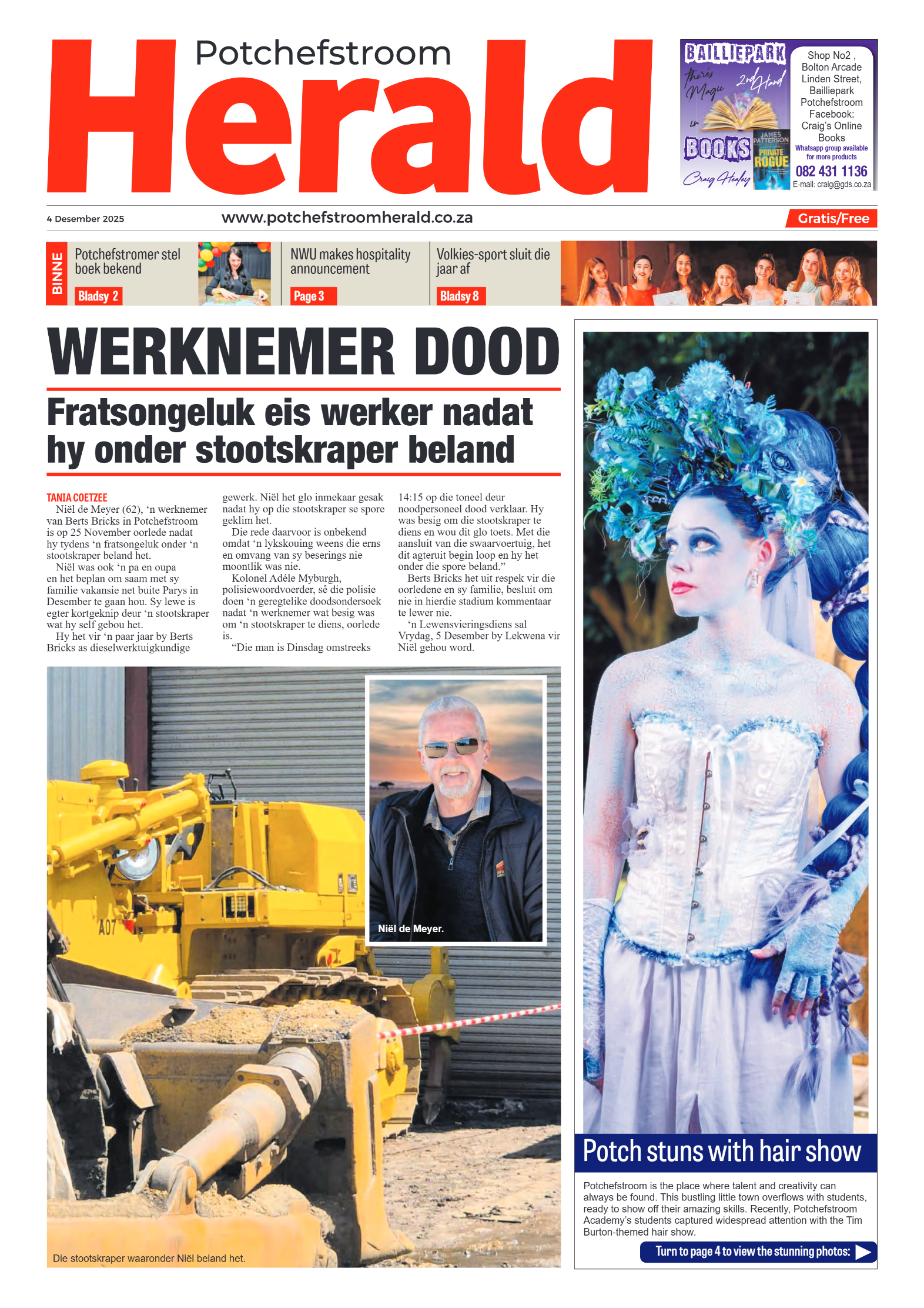Potchefstroom Herald 4 Desember 2025 page 1