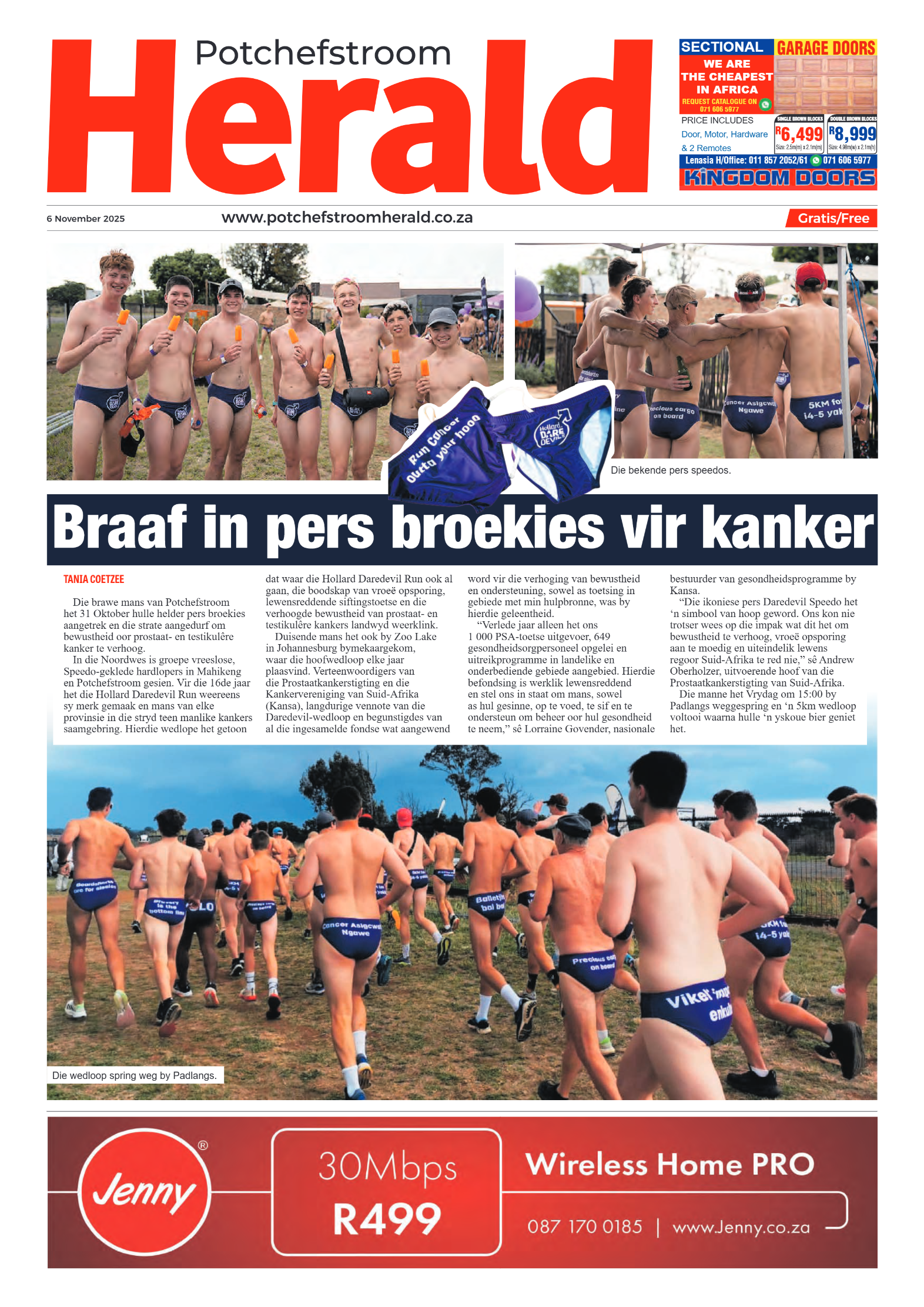 Potchefstroom Herald 6 November 2025 page 1