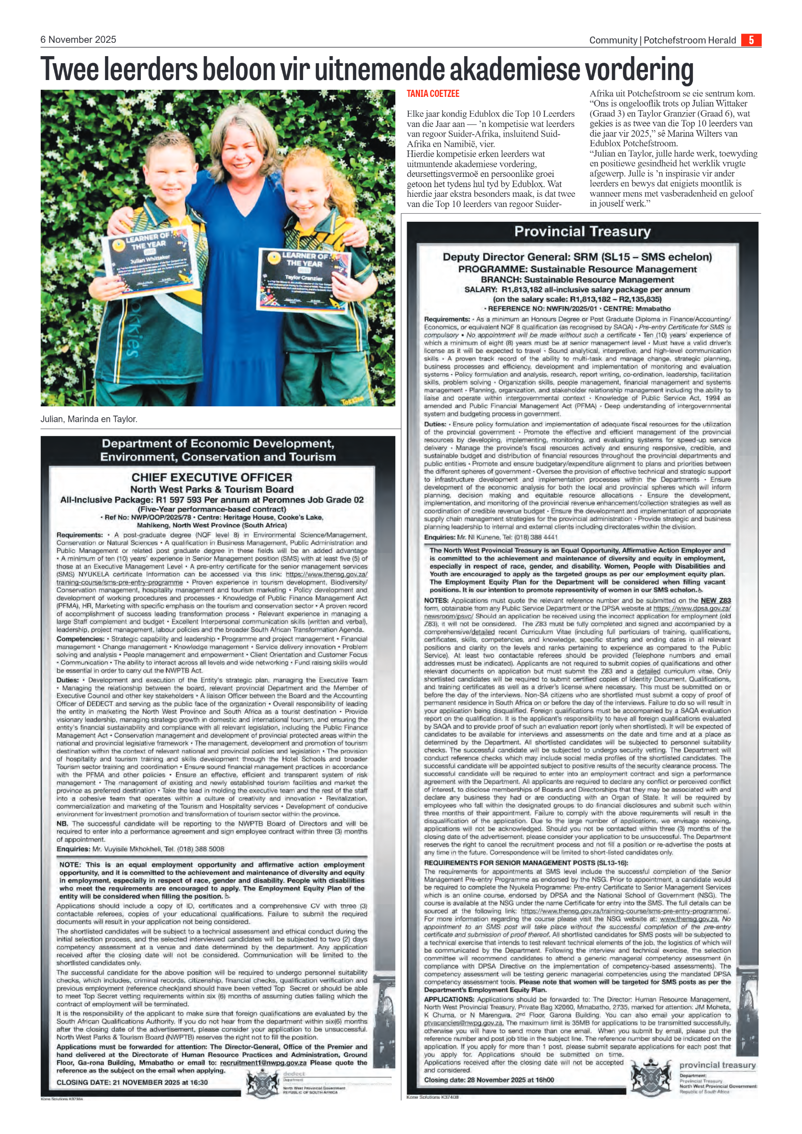 Potchefstroom Herald 6 November 2025 page 5