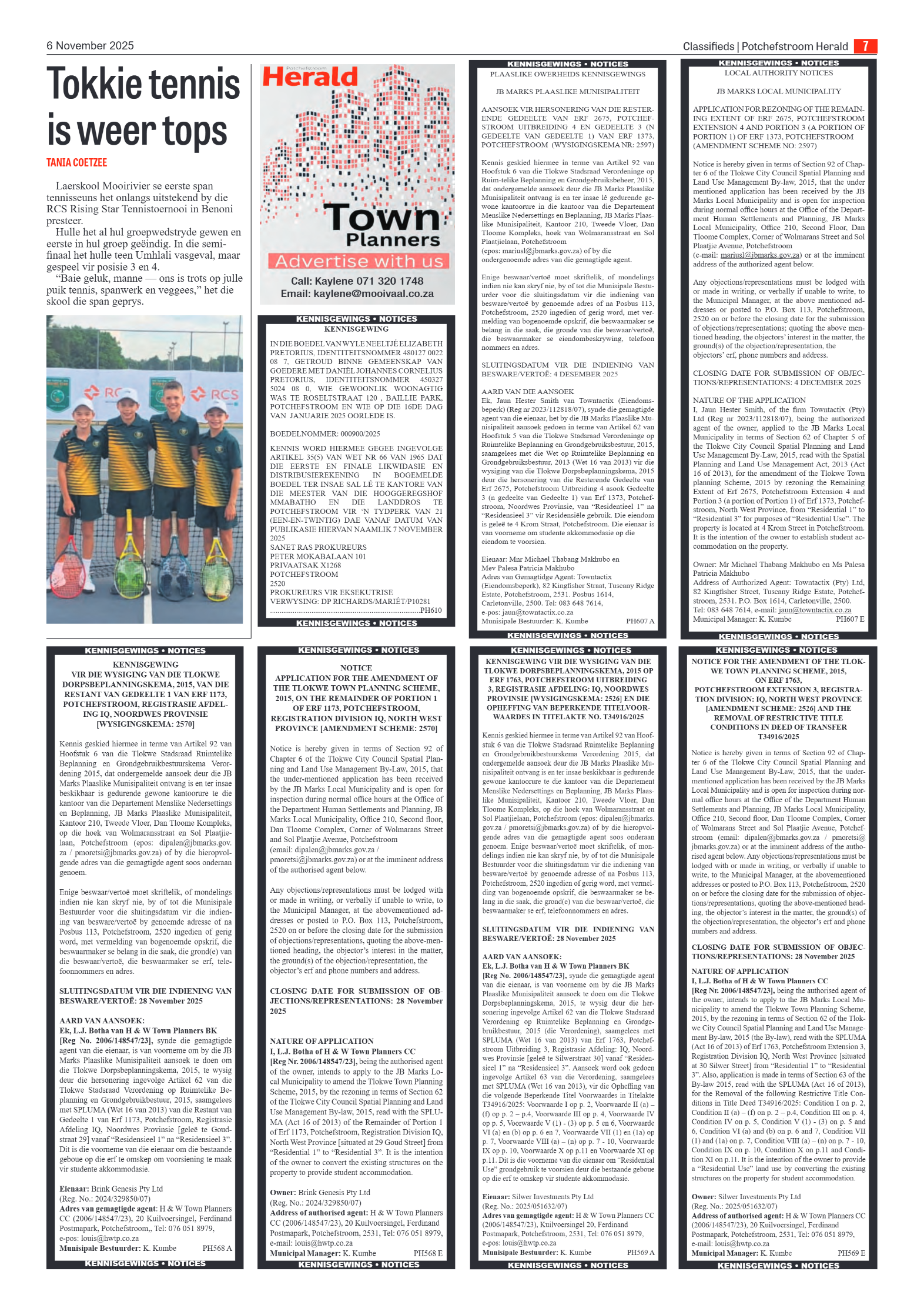 Potchefstroom Herald 6 November 2025 page 7