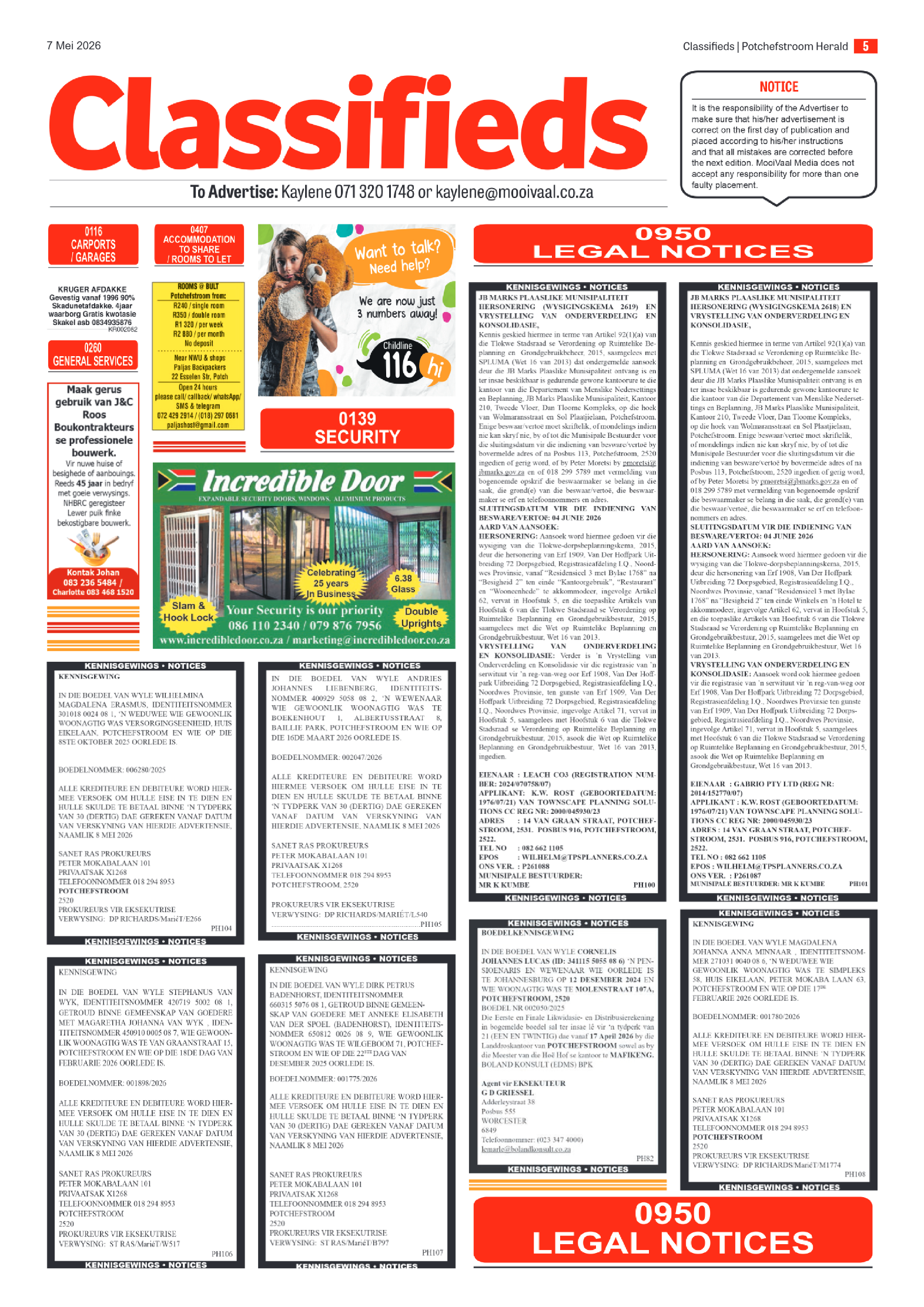 Potchefstroom Herald: 7 Mei 2026 page 5