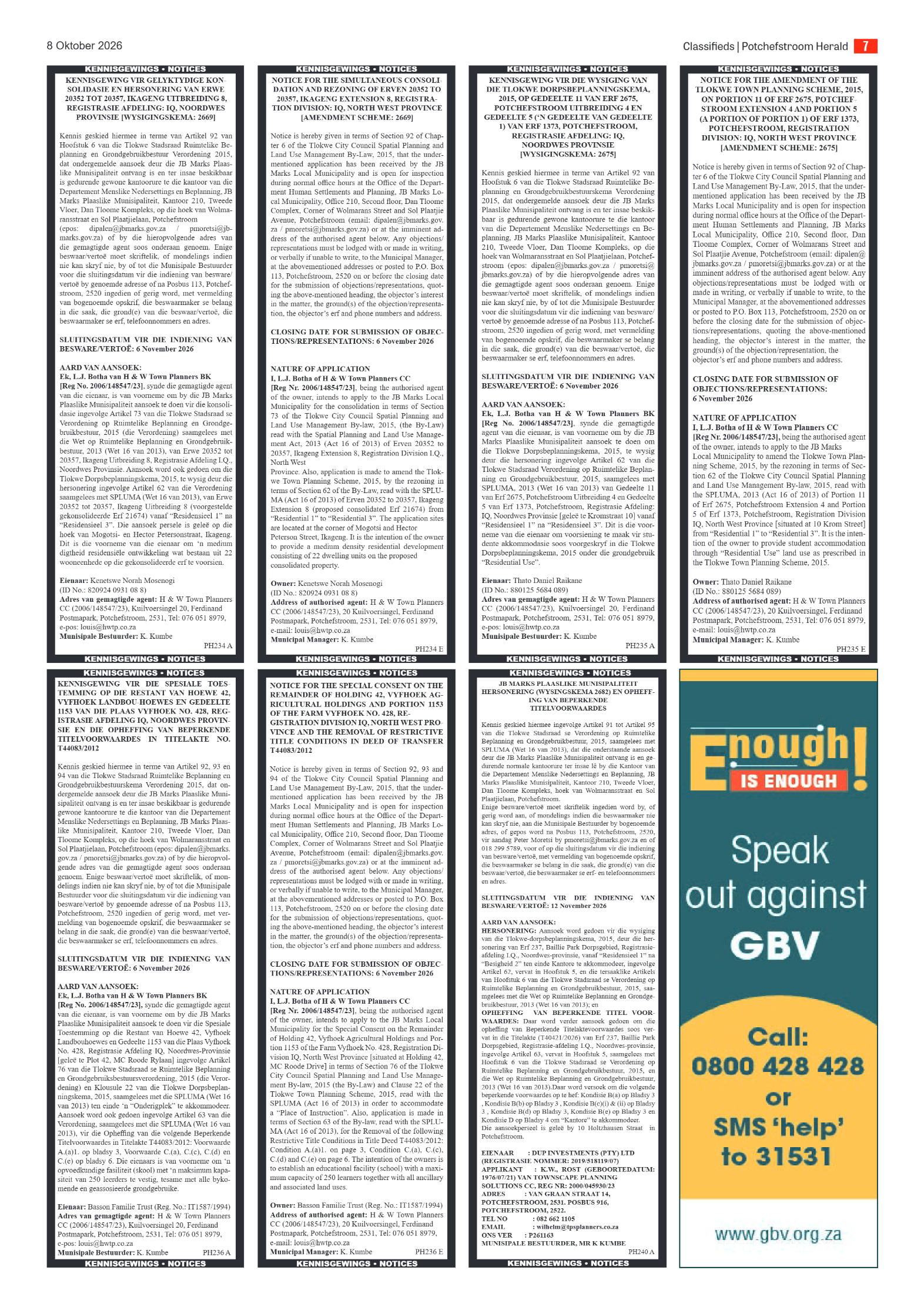 Potchefstroom Herald: 8 Oktober 2026 page 7