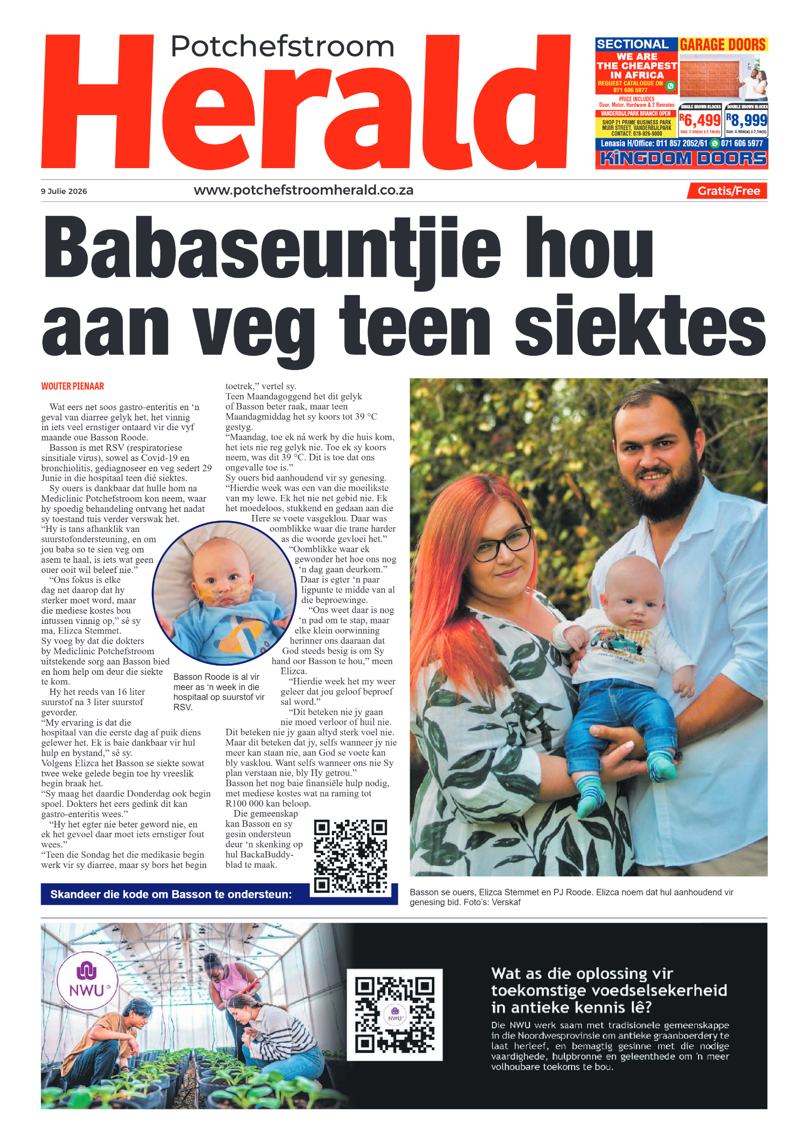 Potchefstroom Herald: 9 Julie 2026 page 1