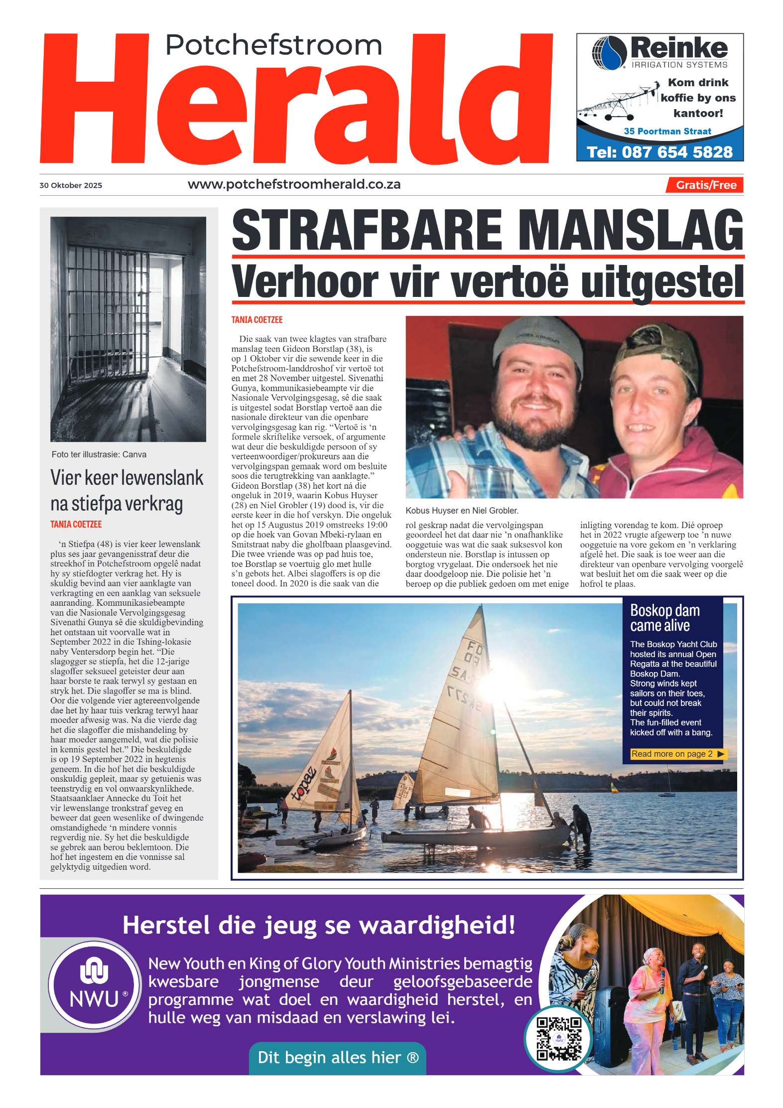 Potchefstroom Herald 30 Oktober 2025 page 1